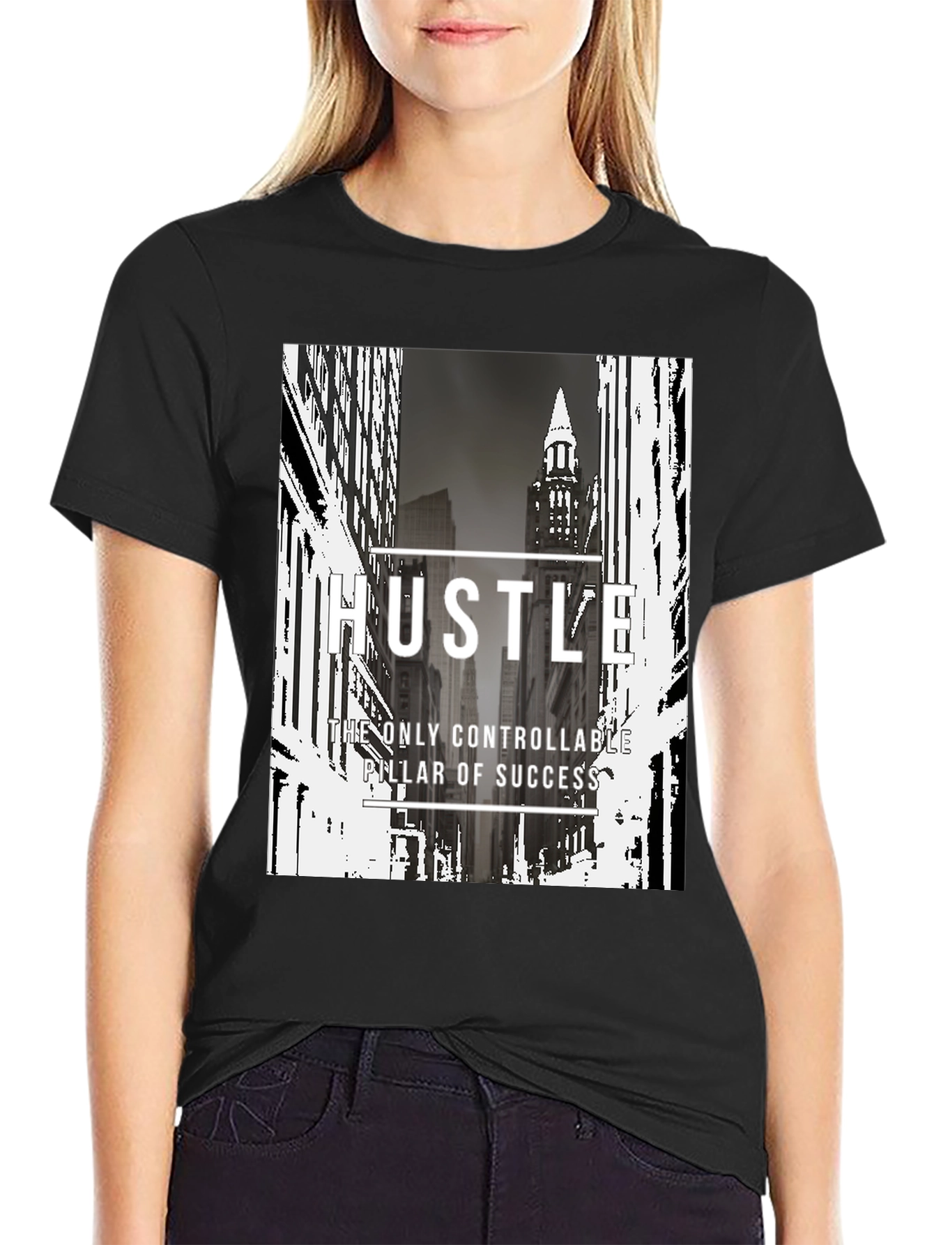 Hustle Graphic Print Black T-Shirt