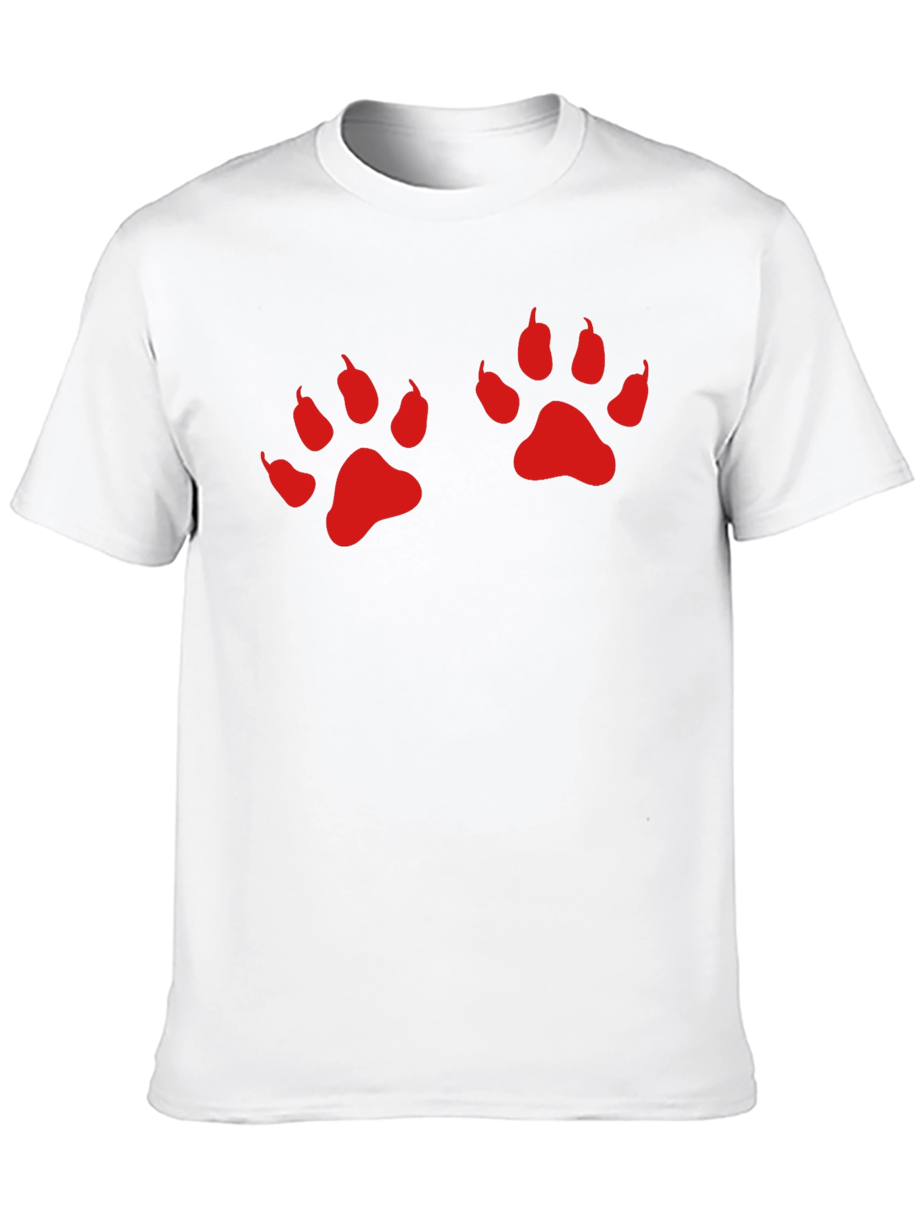 Black Tee with Red Paw Prints