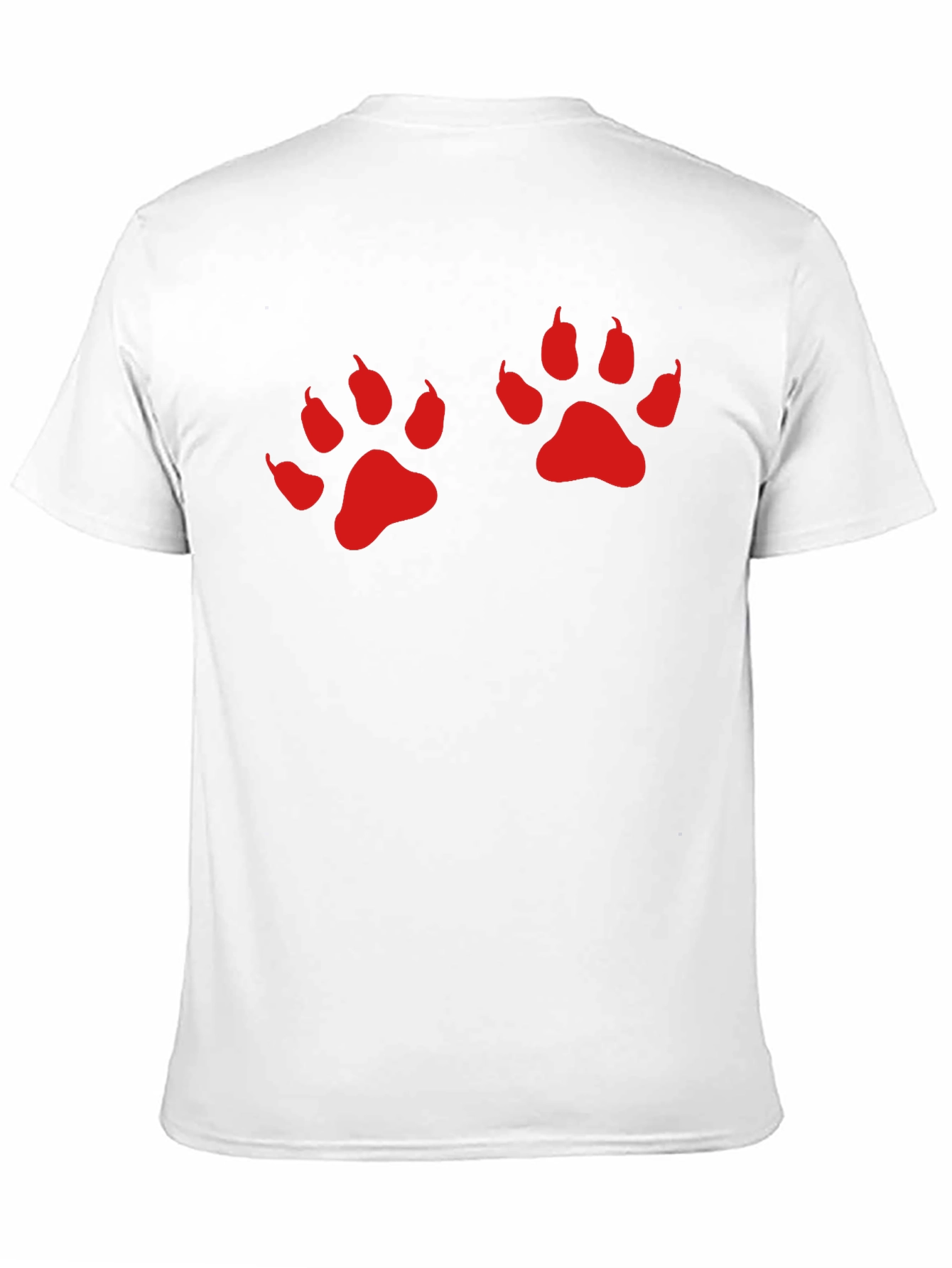 Black Tee with Red Paw Prints