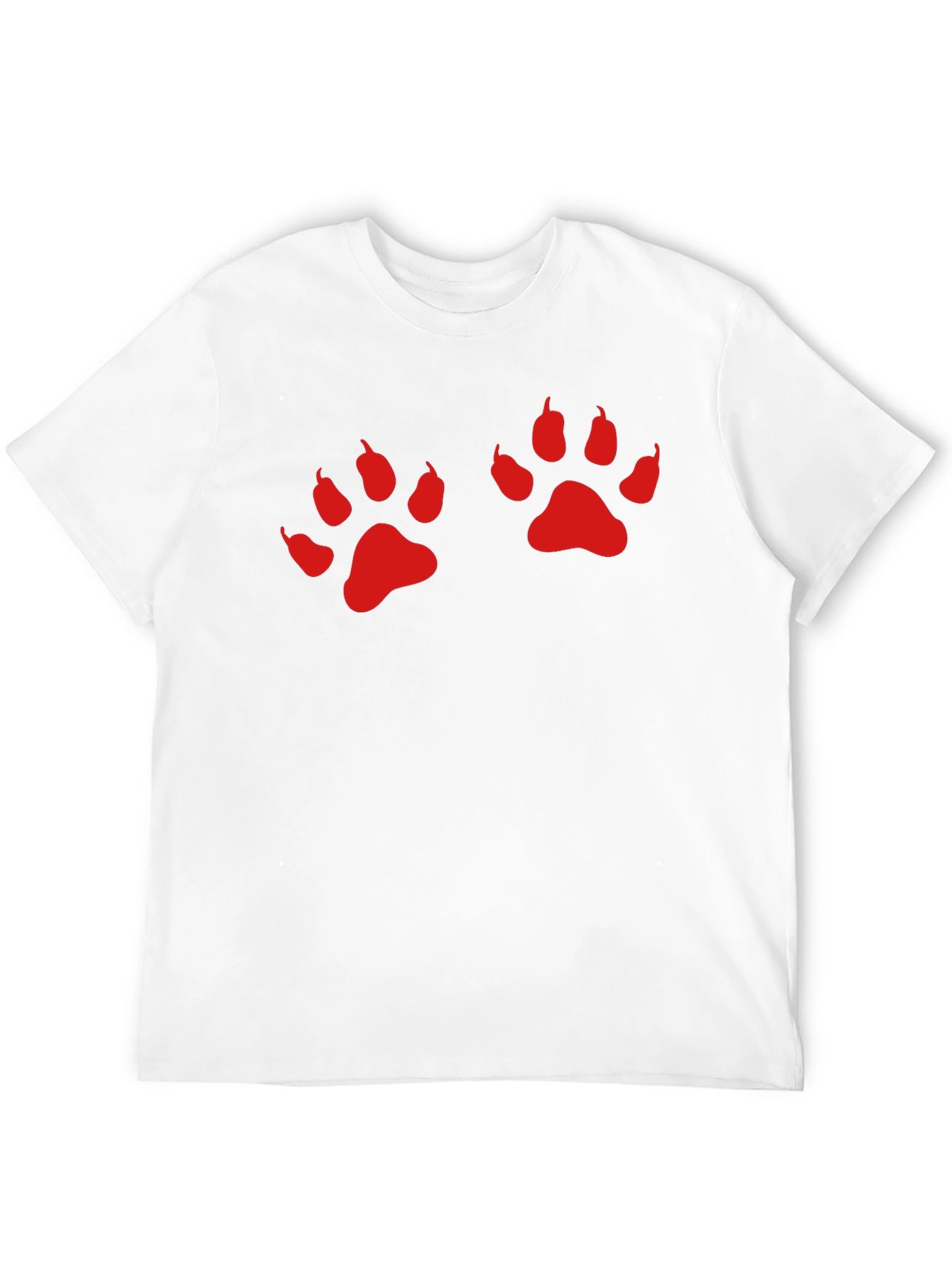 Black Tee with Red Paw Prints