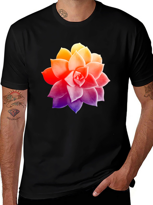 Succulent Graphic Tee - Stylish Mens Black T-Shirt