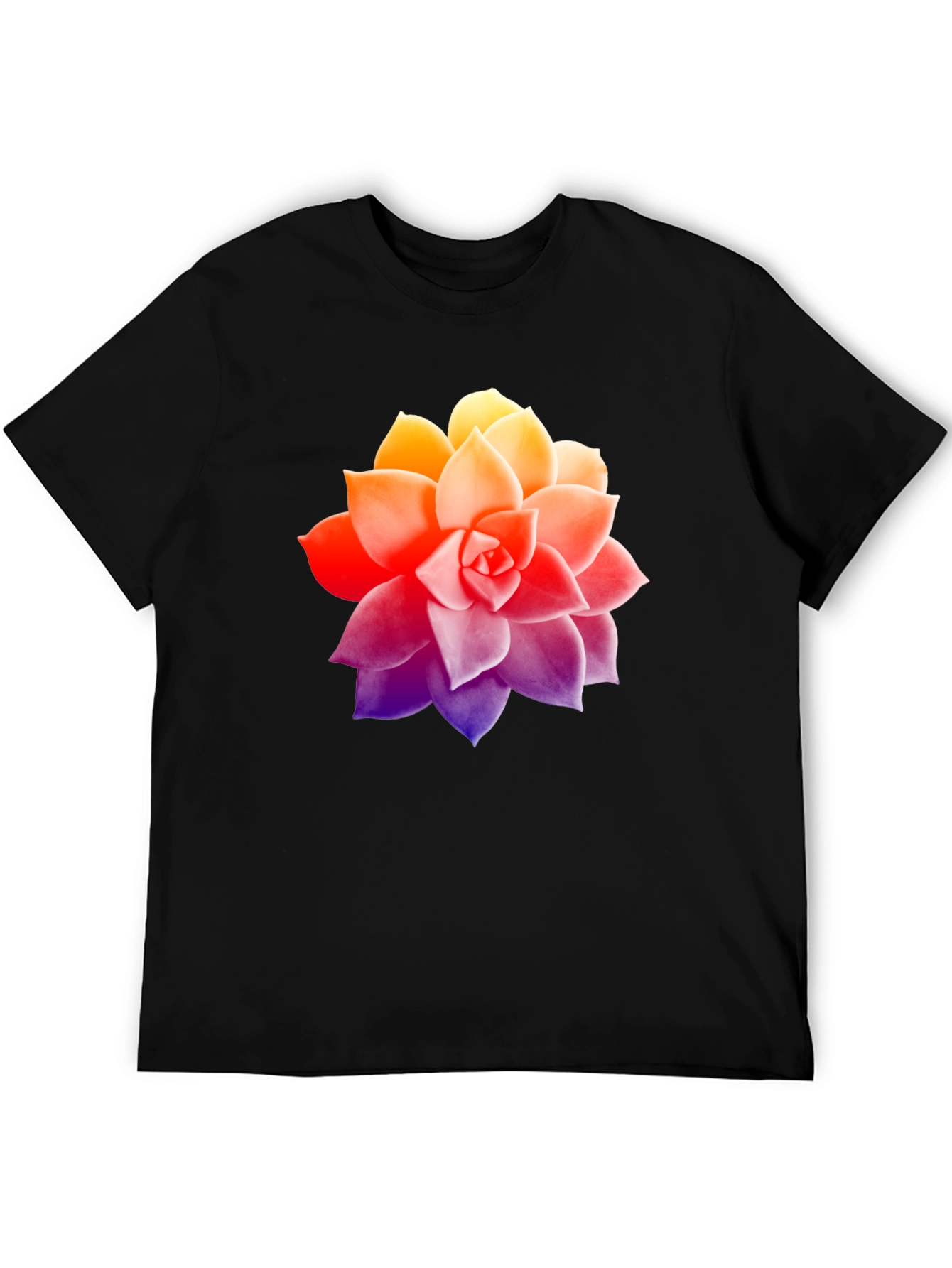 Succulent Graphic Tee - Stylish Mens Black T-Shirt
