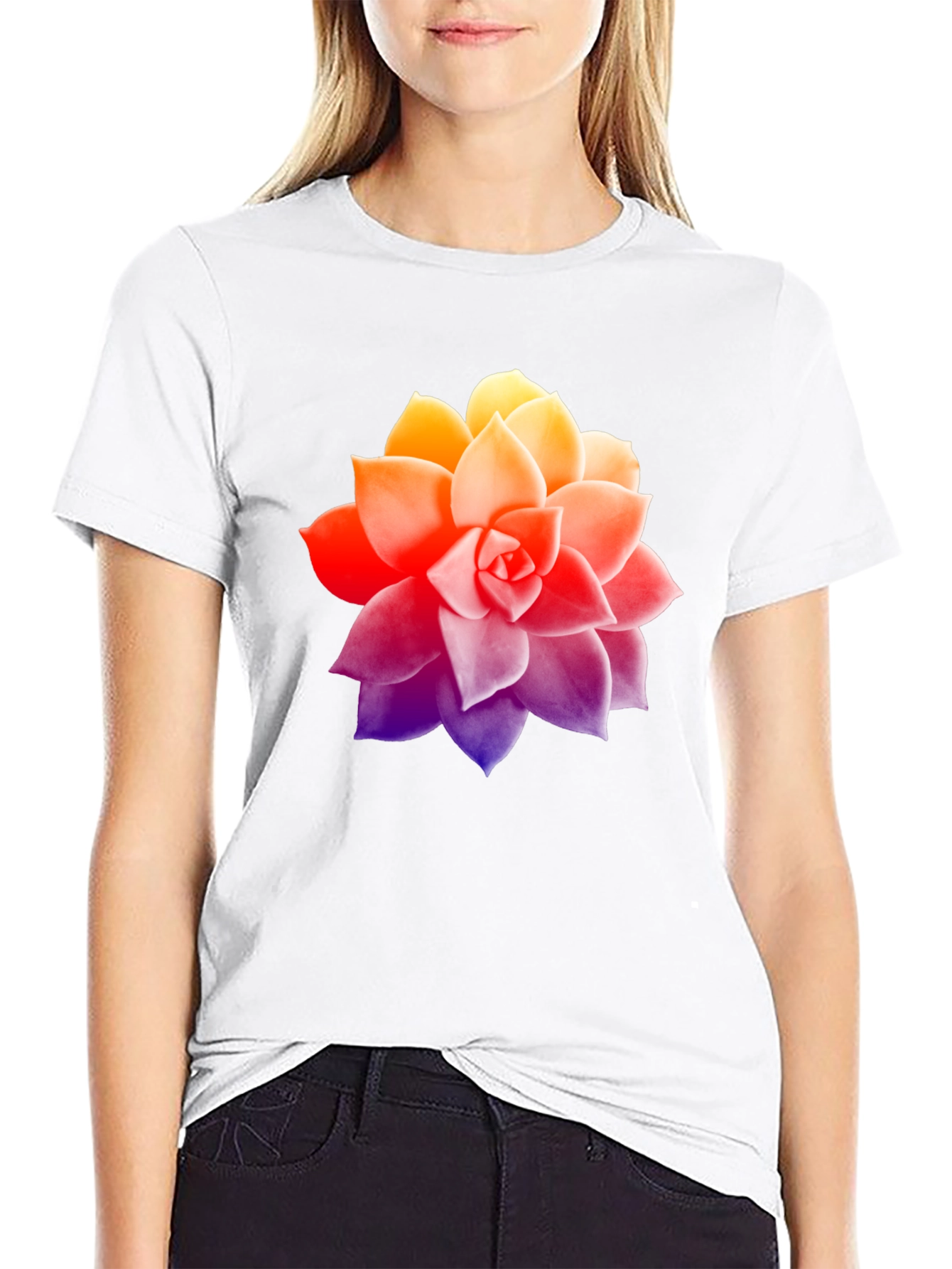 Succulent Graphic Tee - Stylish Mens Black T-Shirt