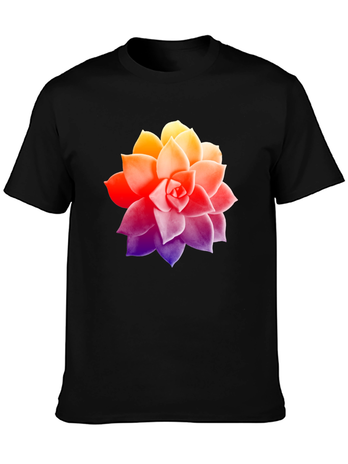 Succulent Graphic Tee - Stylish Mens Black T-Shirt