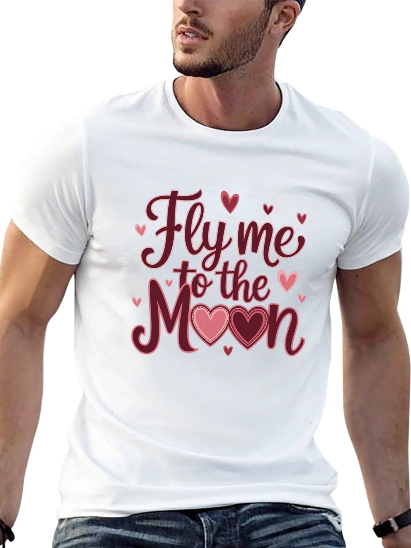 Fly Me to the Moon Valentines Graphic Tee