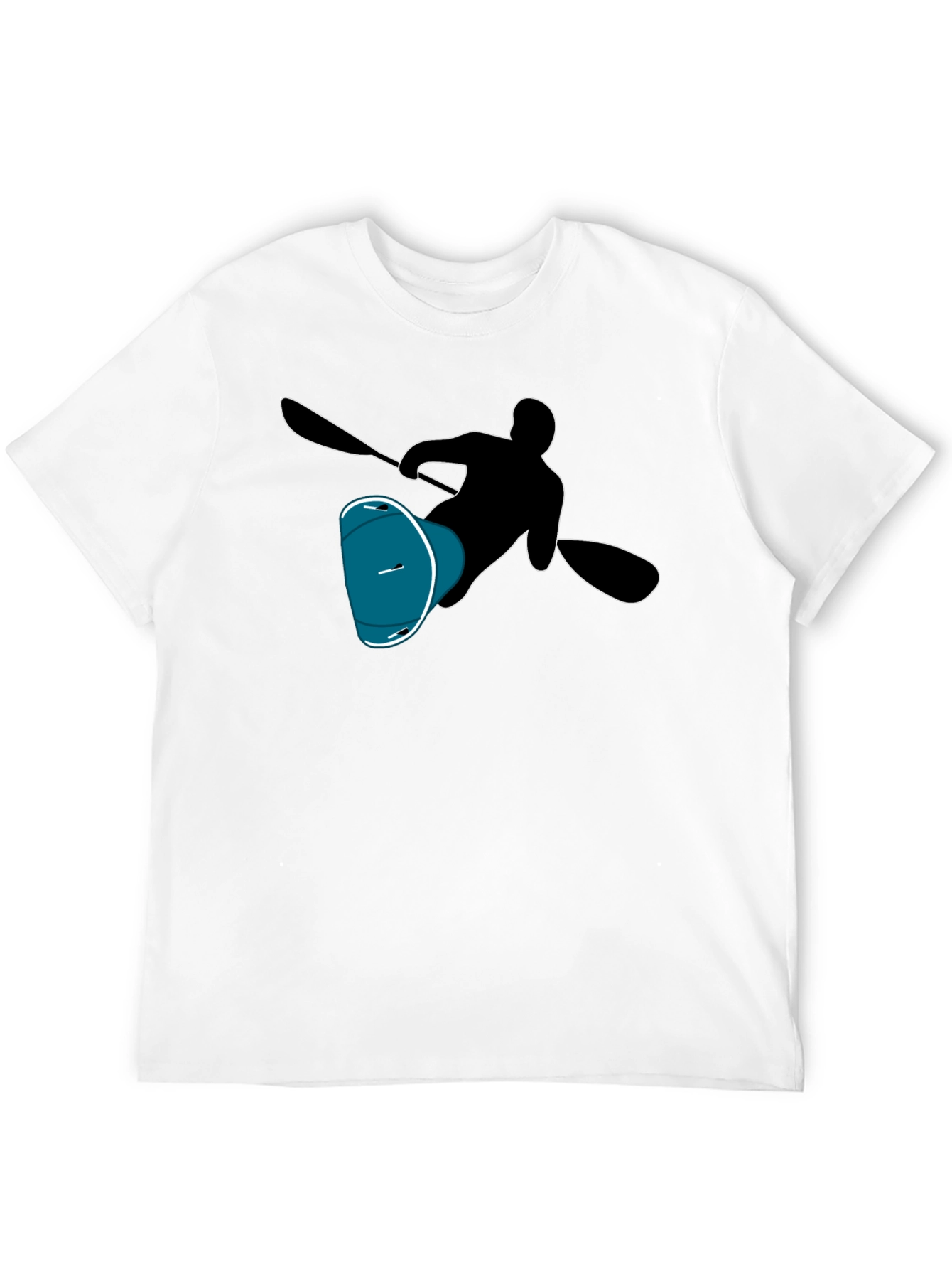 Kayaker Silhouette Tee - Black Cotton T-Shirt