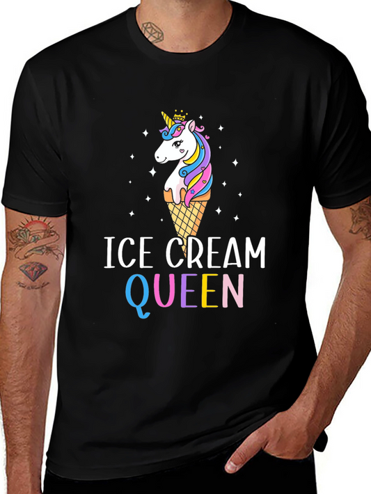 Ice Cream Queen Unicorn Graphic Tee Shirt