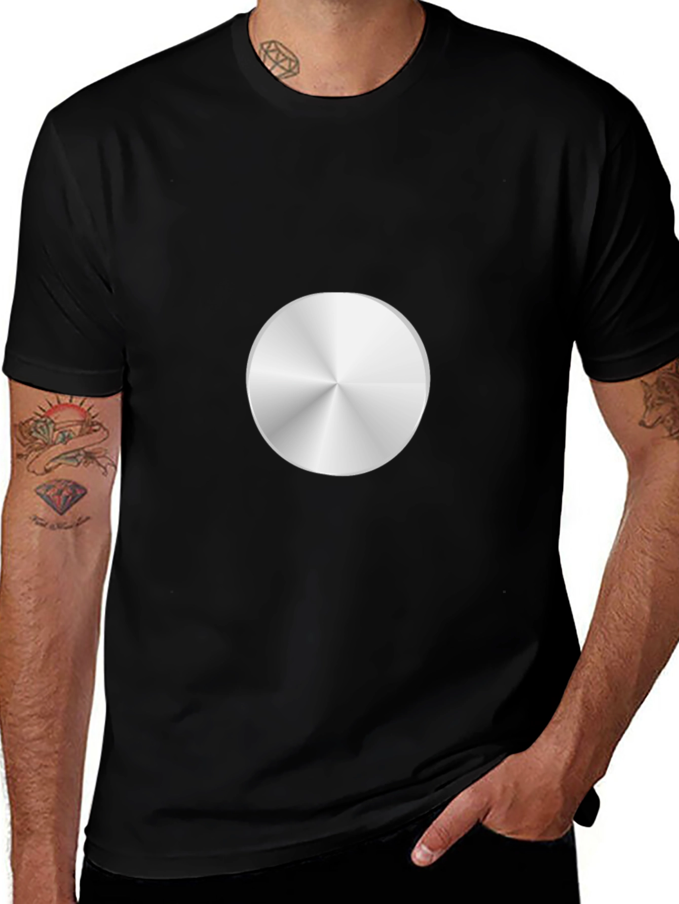 Sleek Silver Graphic Tee - Modern Design