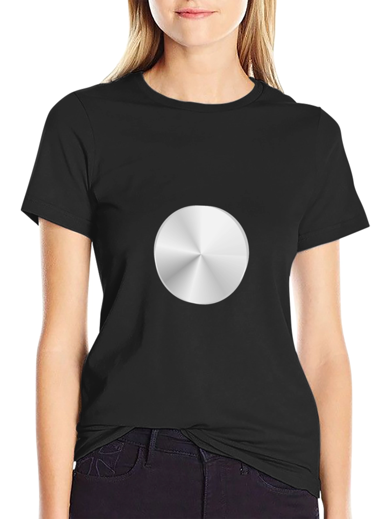 Sleek Silver Graphic Tee - Modern Design