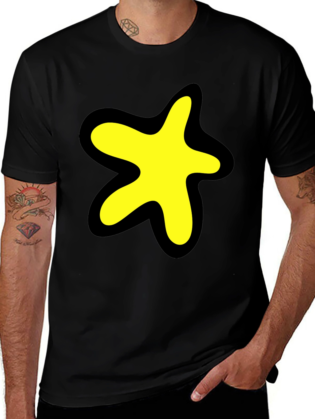 Star Blob Graphic Black T-Shirt