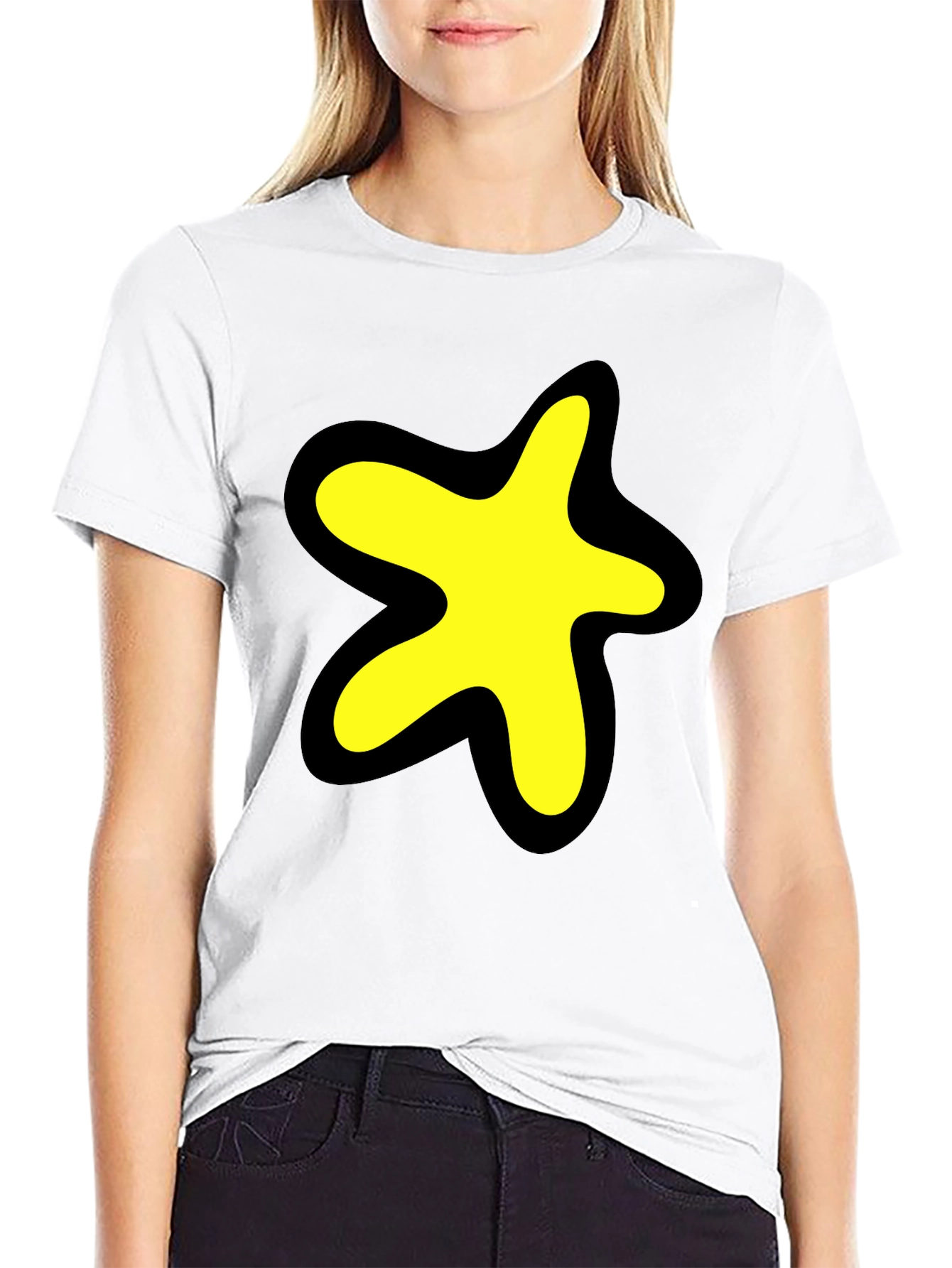 Star Blob Graphic Black T-Shirt