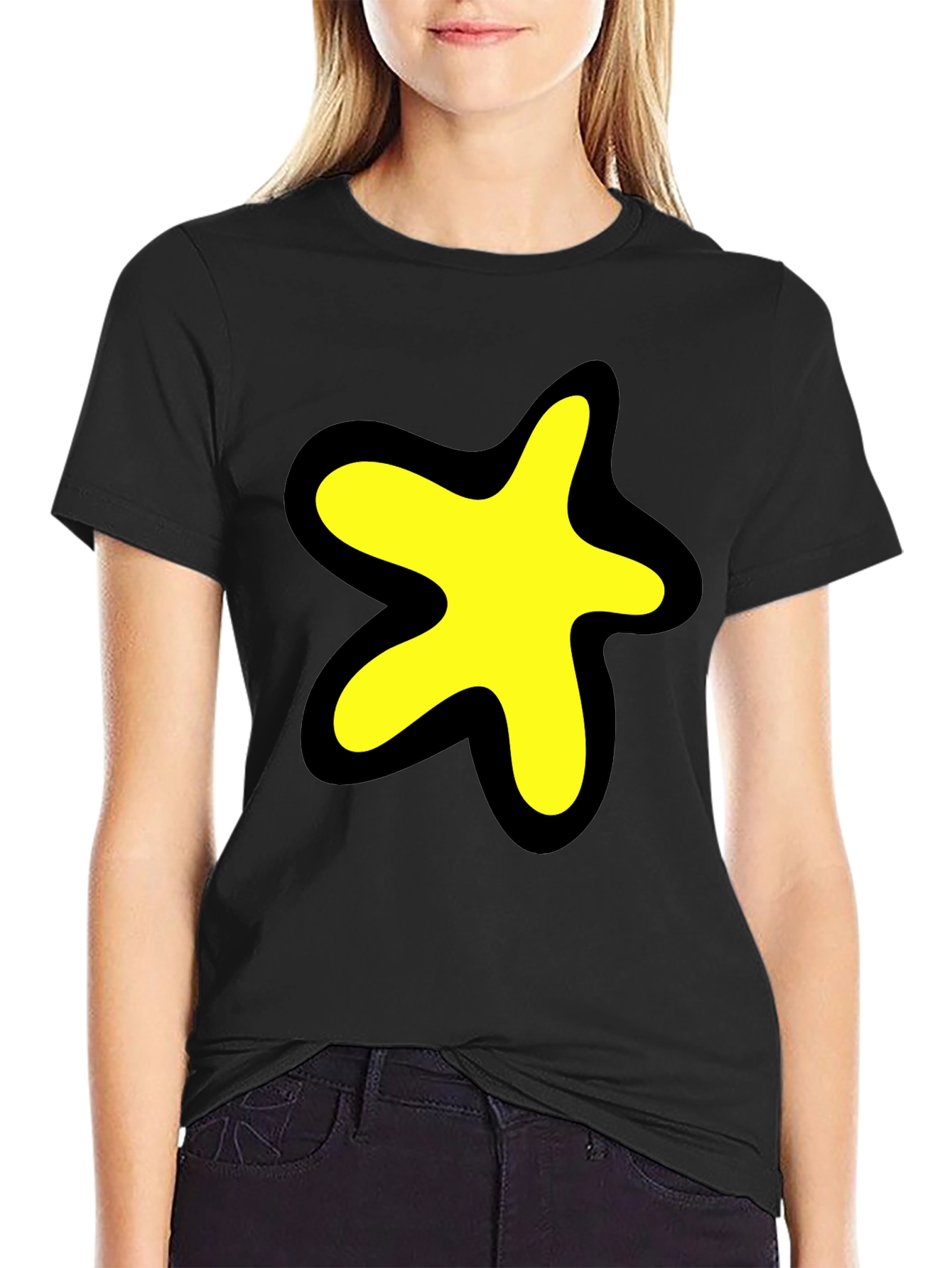 Star Blob Graphic Black T-Shirt