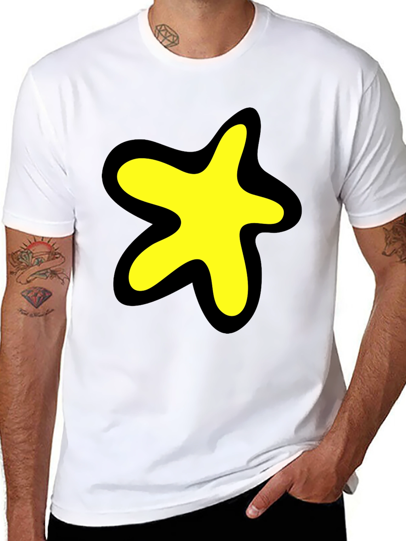 Star Blob Graphic Black T-Shirt