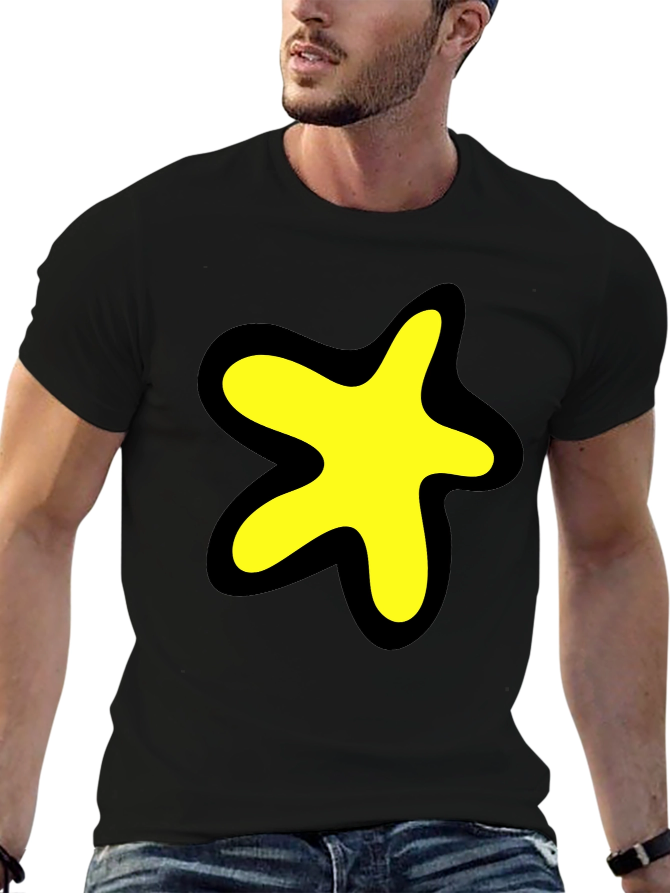 Star Blob Graphic Black T-Shirt