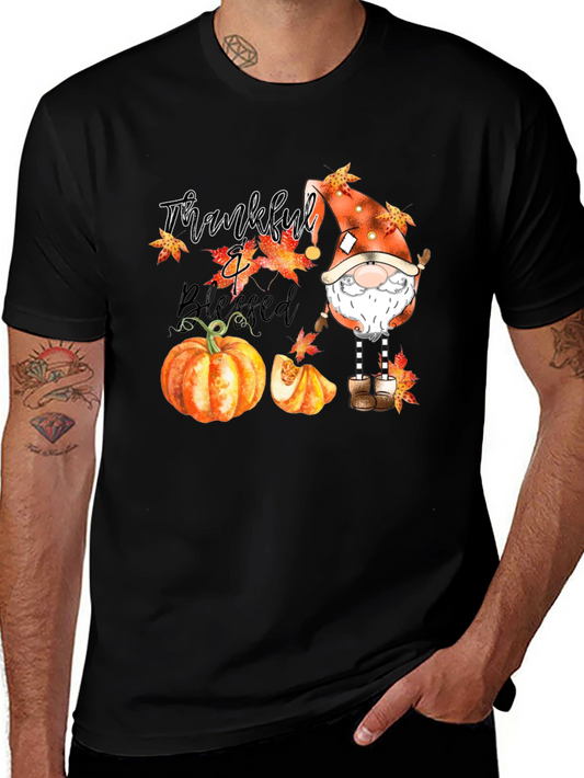Thankful & Blessed Autumn Gnome T-Shirt