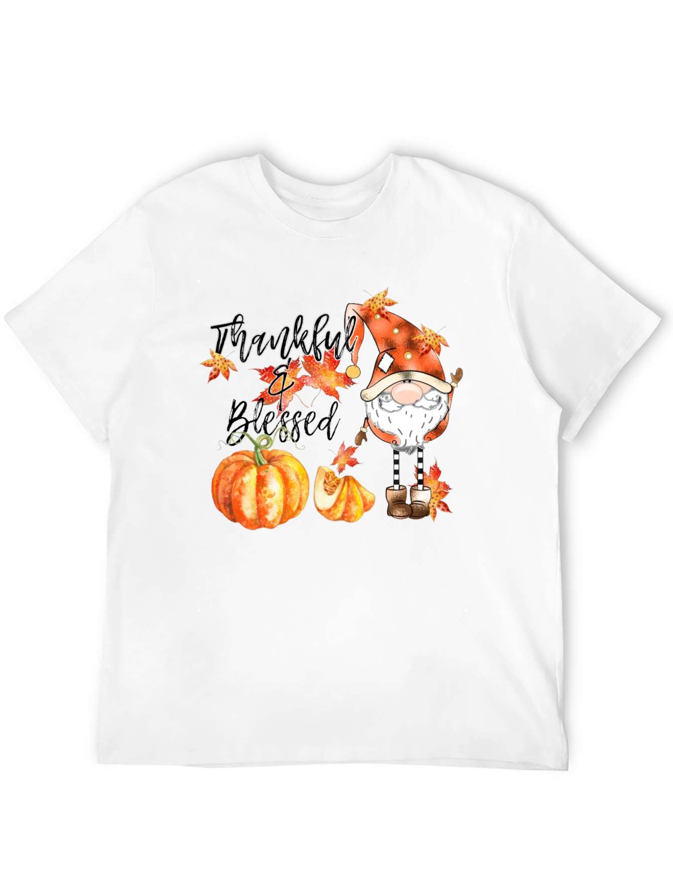 Thankful & Blessed Autumn Gnome T-Shirt