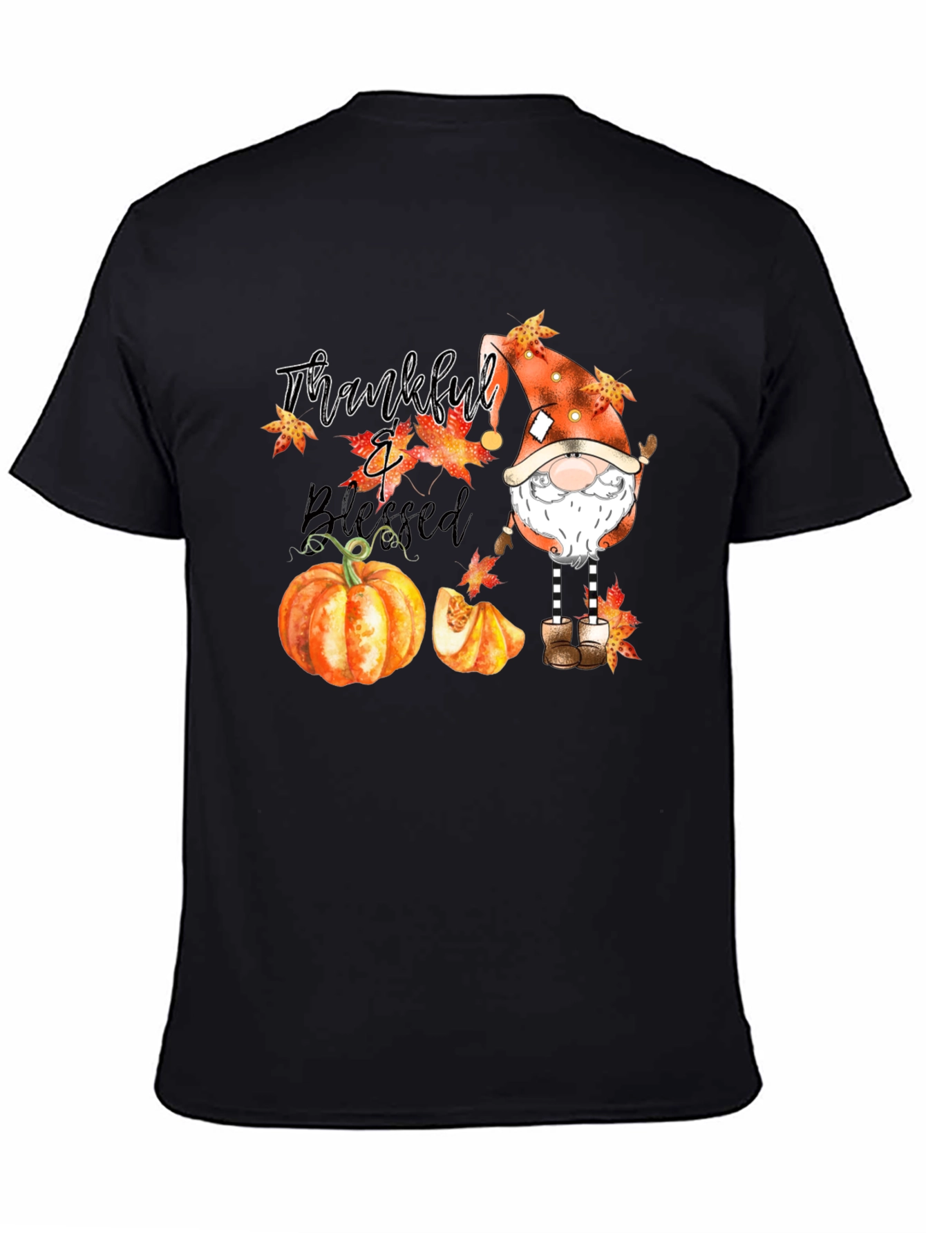 Thankful & Blessed Autumn Gnome T-Shirt