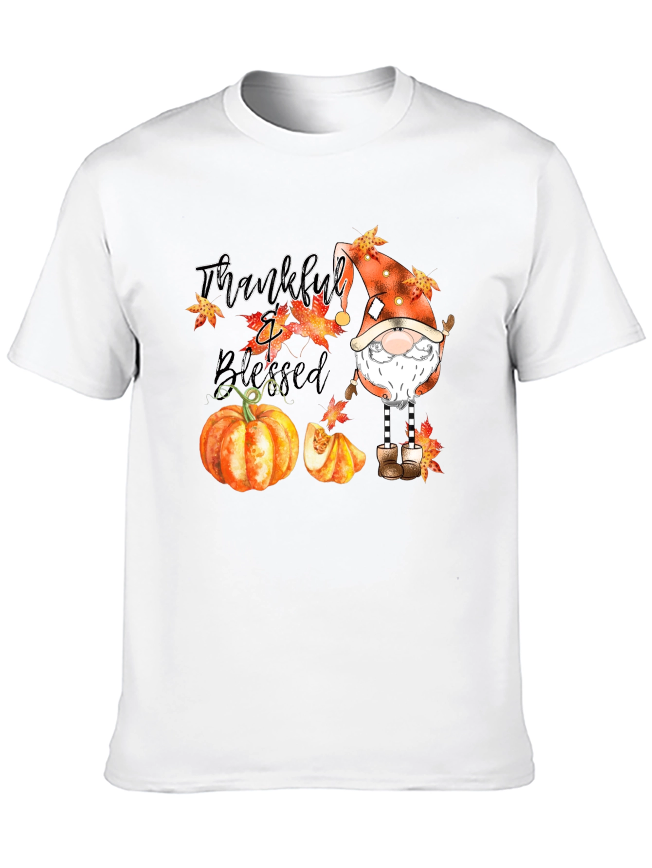 Thankful & Blessed Autumn Gnome T-Shirt