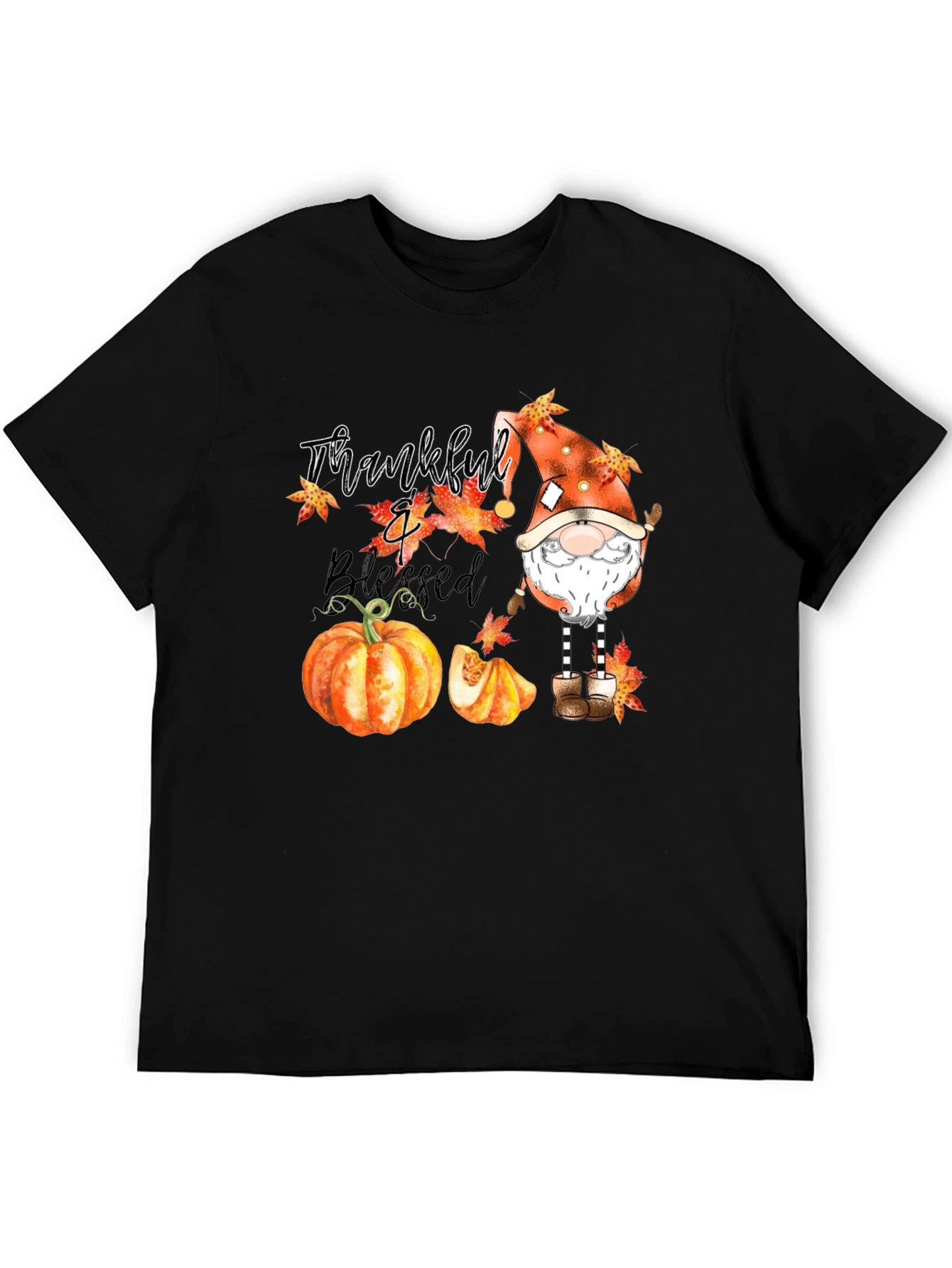 Thankful & Blessed Autumn Gnome T-Shirt