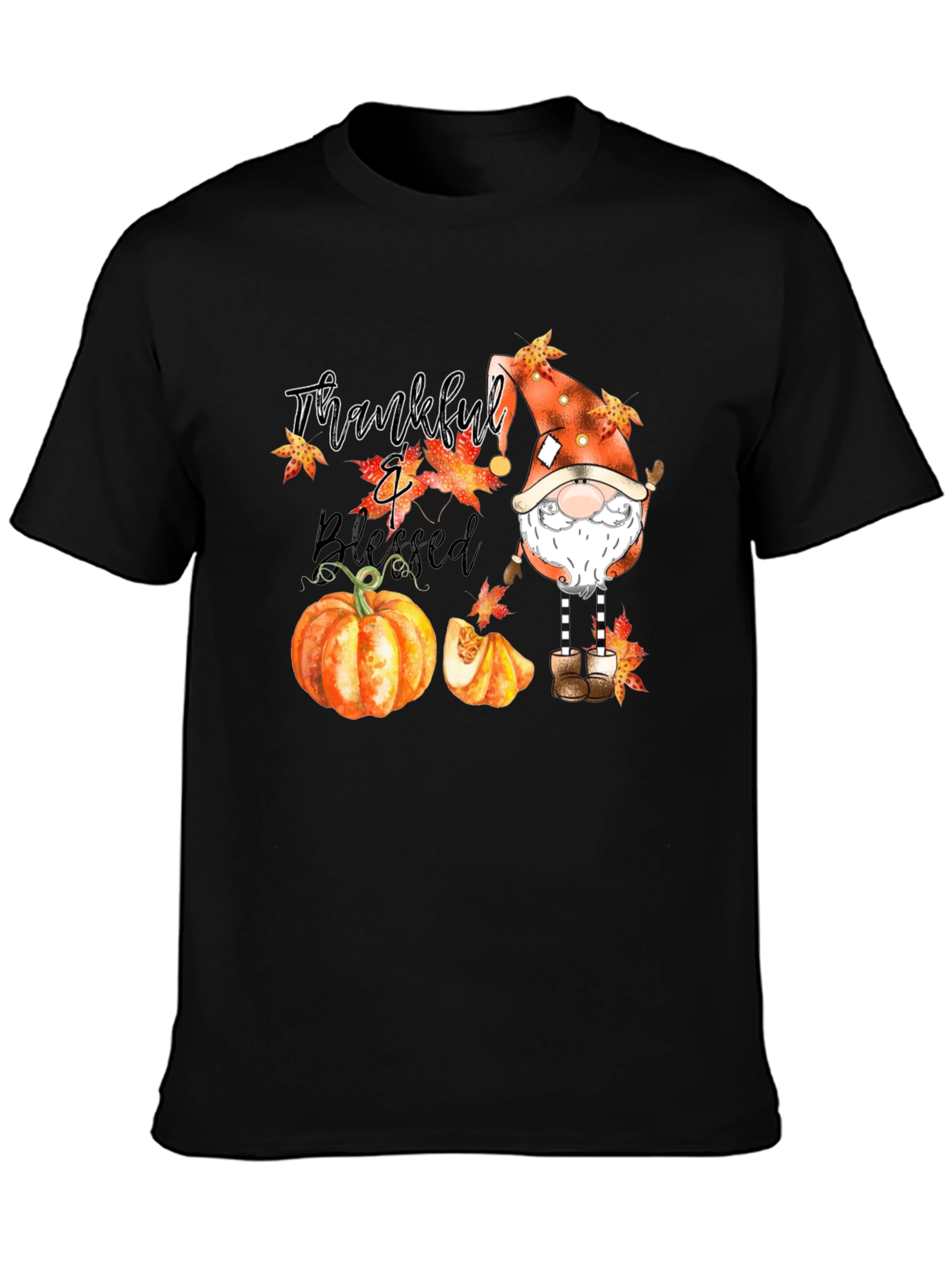 Thankful & Blessed Autumn Gnome T-Shirt