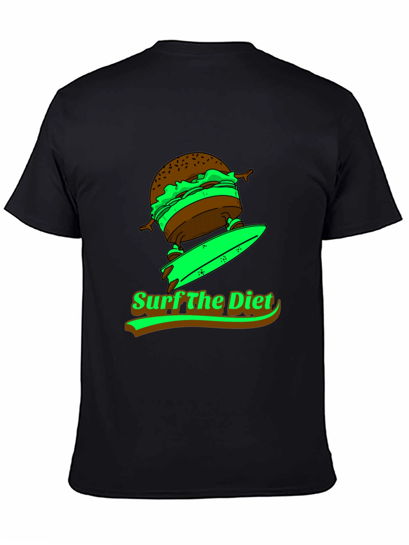Surf the Diet Black T-Shirt