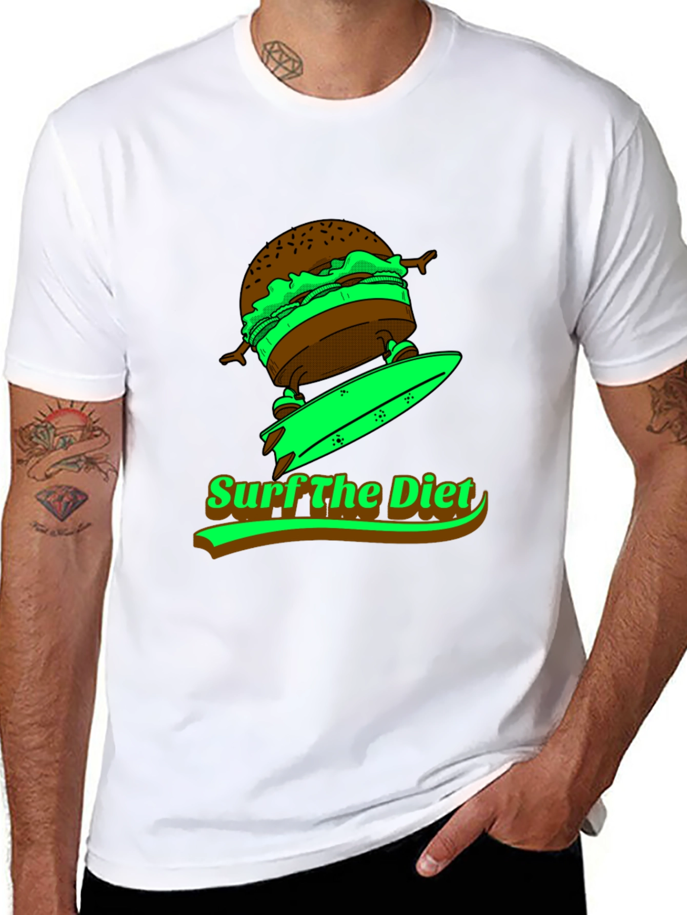 Surf the Diet Black T-Shirt