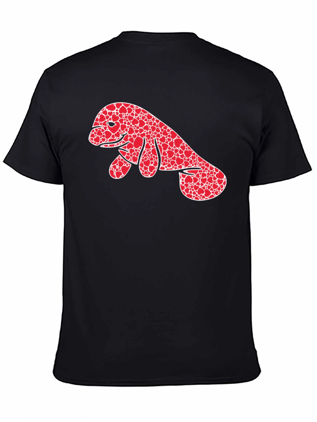 Heart Manatee Graphic Tee - Black