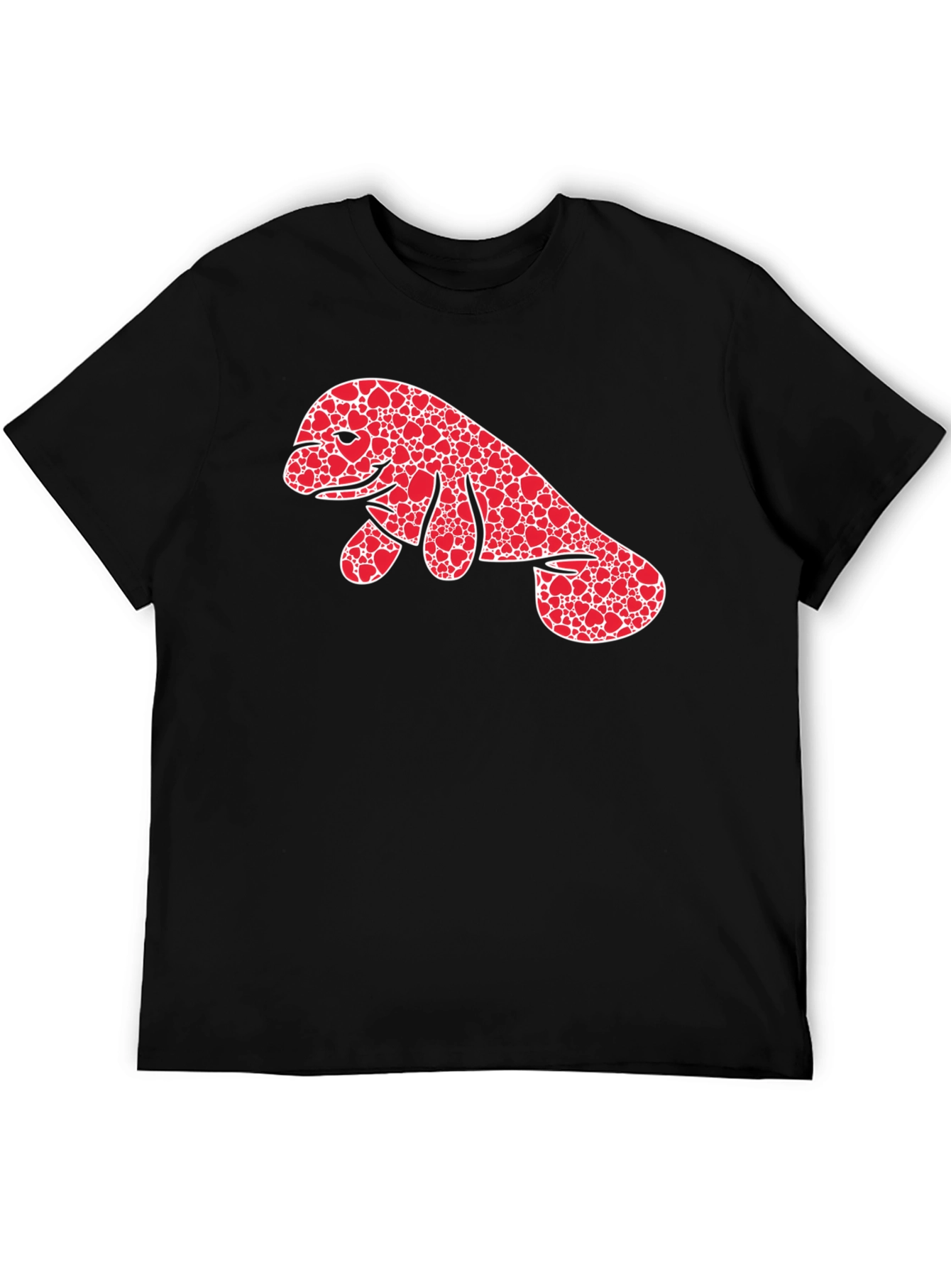 Heart Manatee Graphic Tee - Black