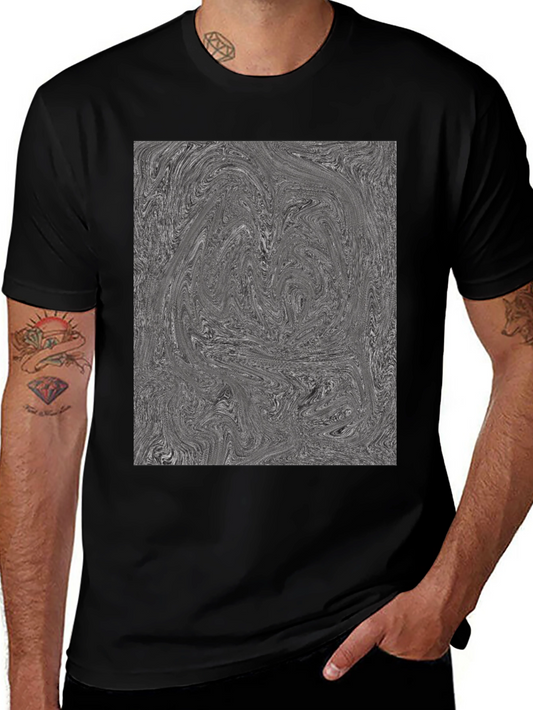 Abstract Swirl Graphic Tee - Black Cotton Blend