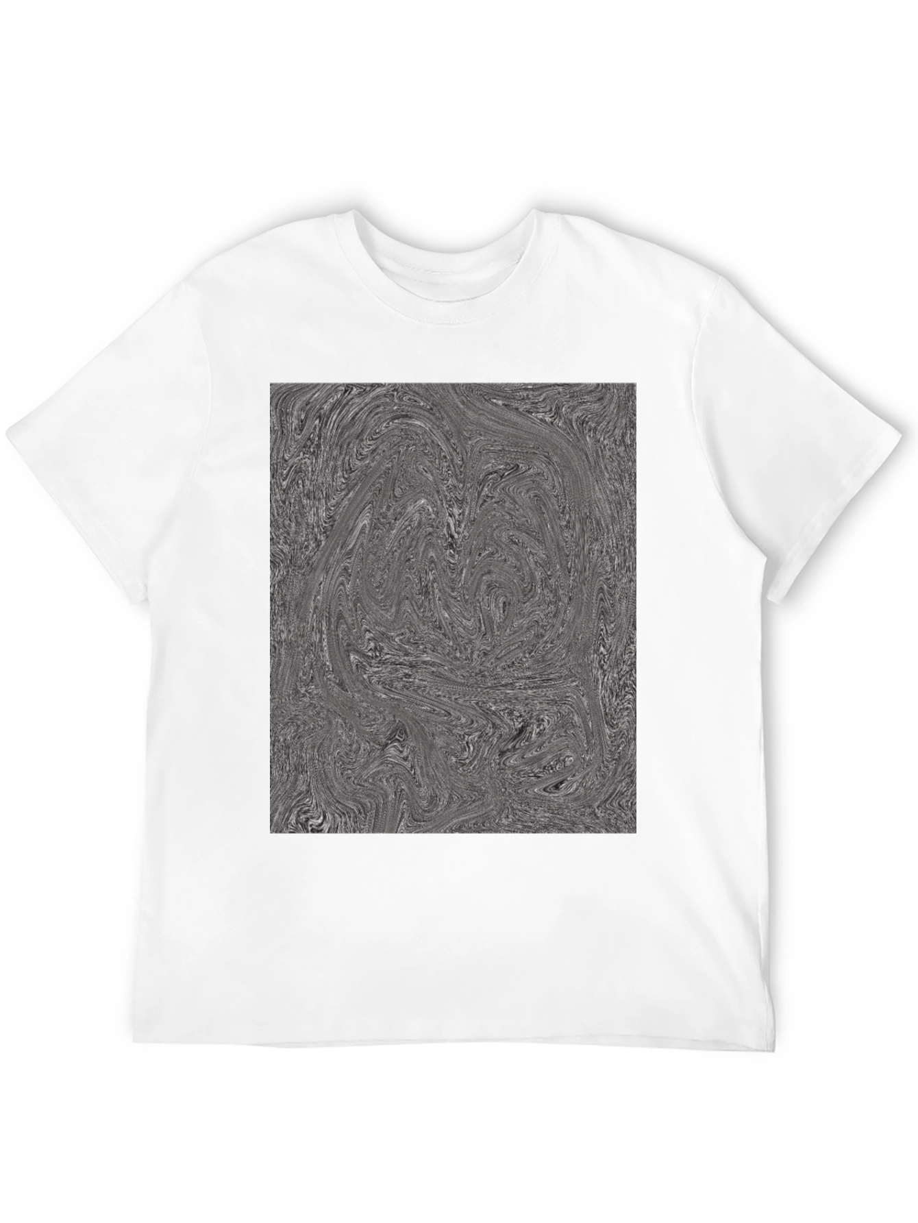 Abstract Swirl Graphic Tee - Black Cotton Blend