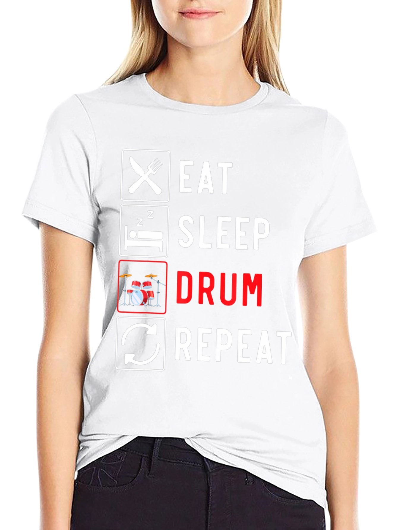 Eat Sleep Drum Repeat T-Shirt - Musician Gift