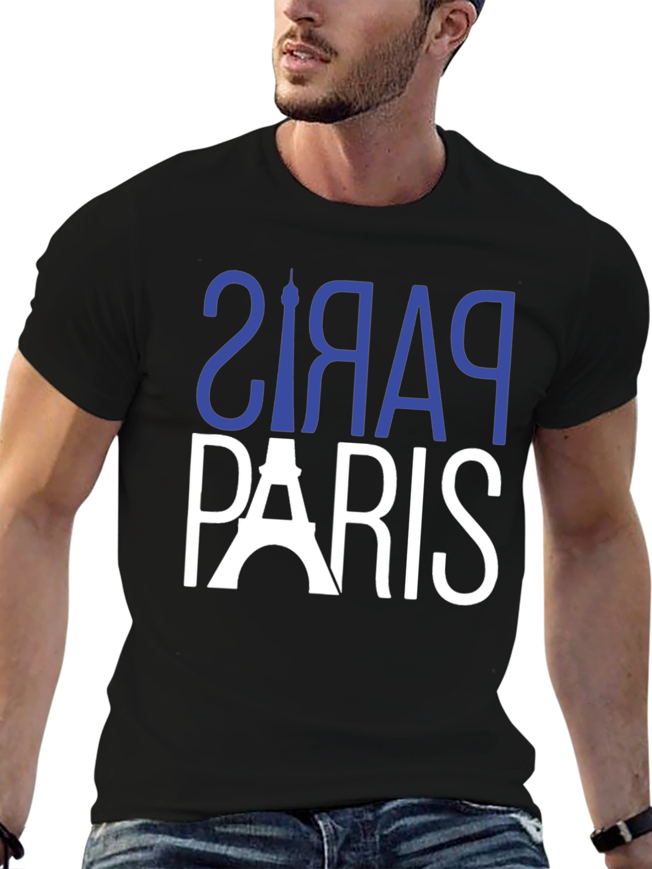 Paris Graphic Tee - Black Cotton T-Shirt