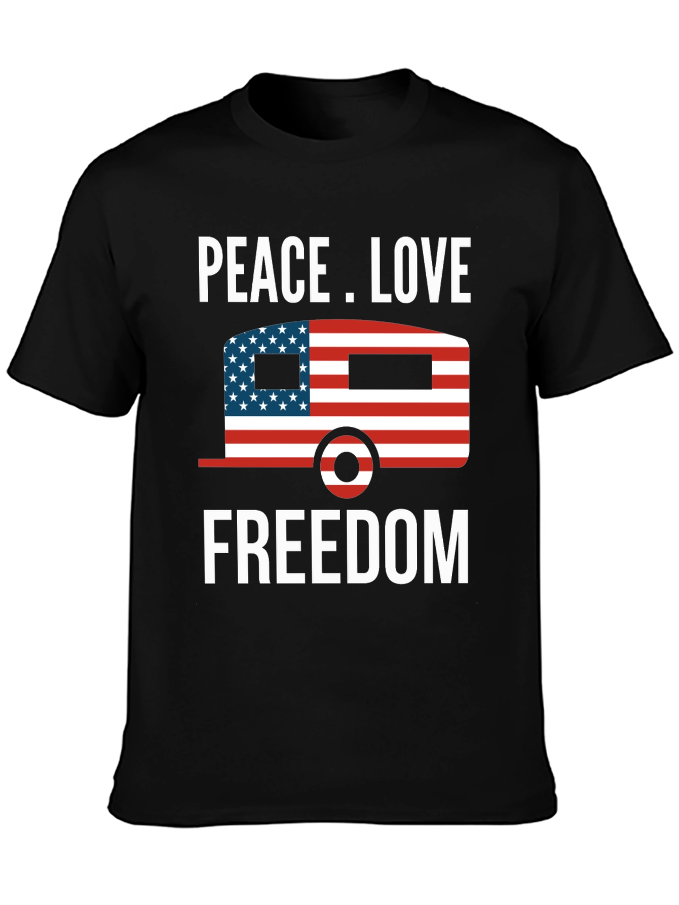 Peace Love Freedom USA Patriotic T-Shirt