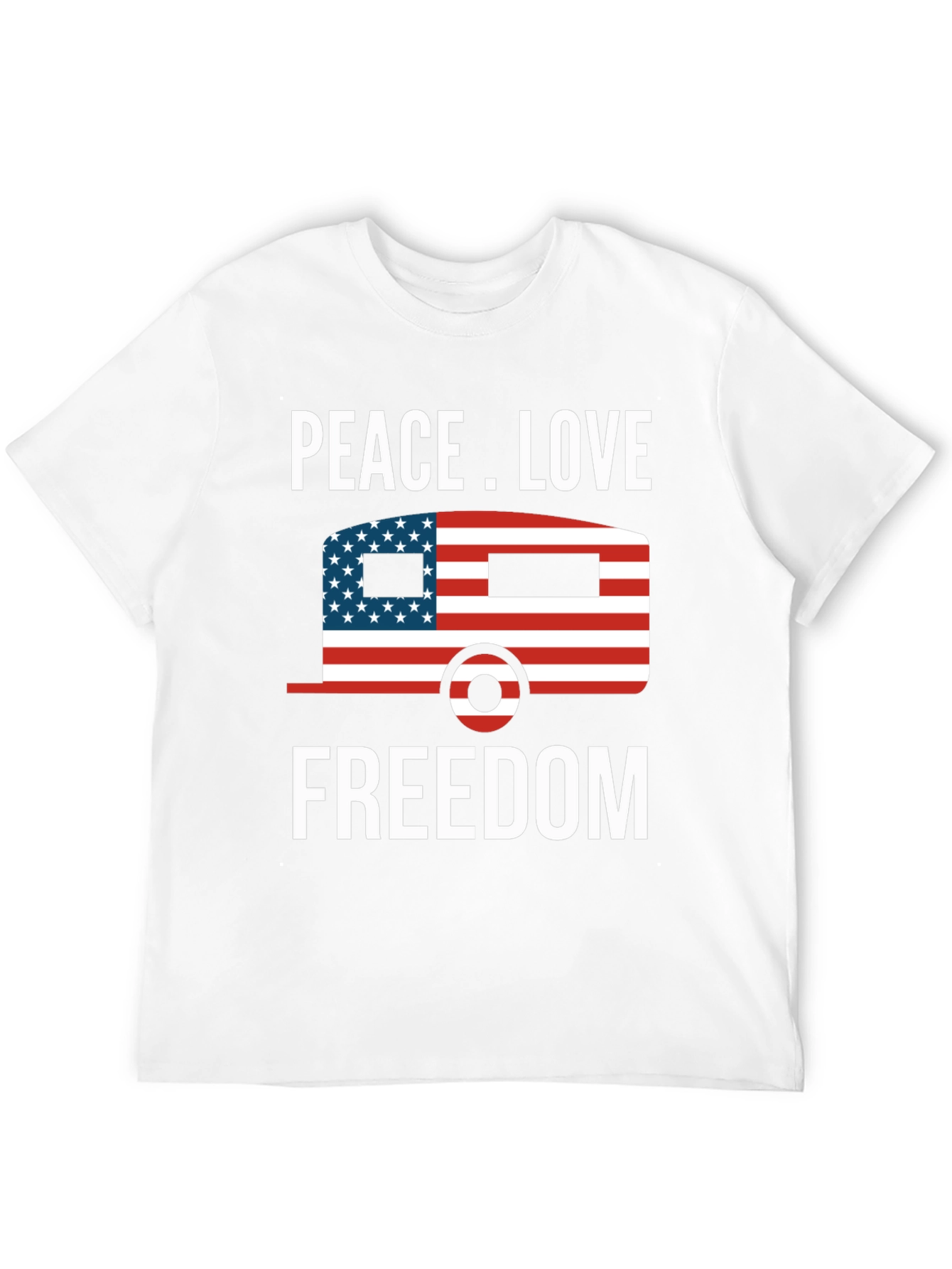 Peace Love Freedom USA Patriotic T-Shirt