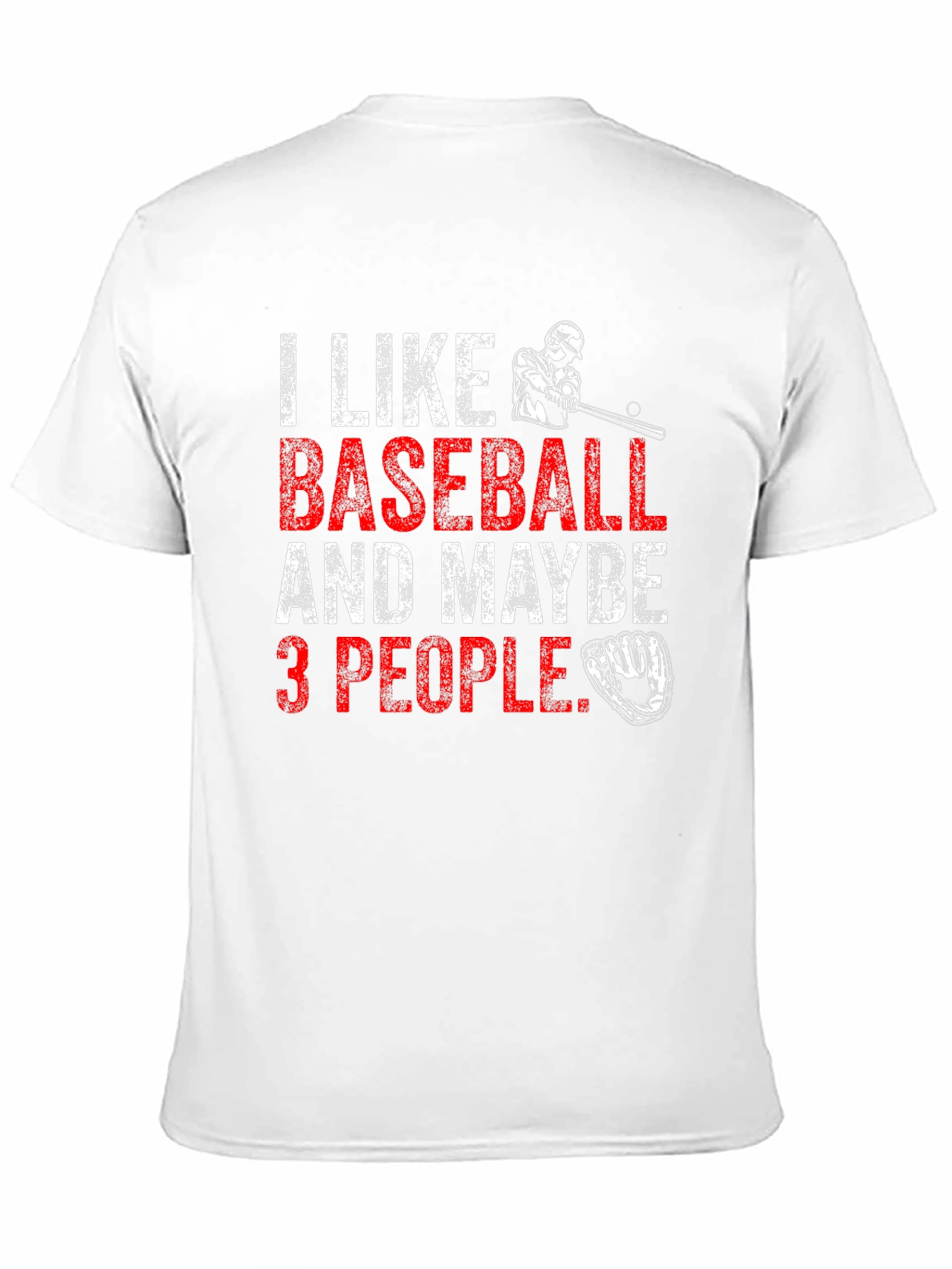 I Like Baseball & Maybe 3 People Black T-Shirt