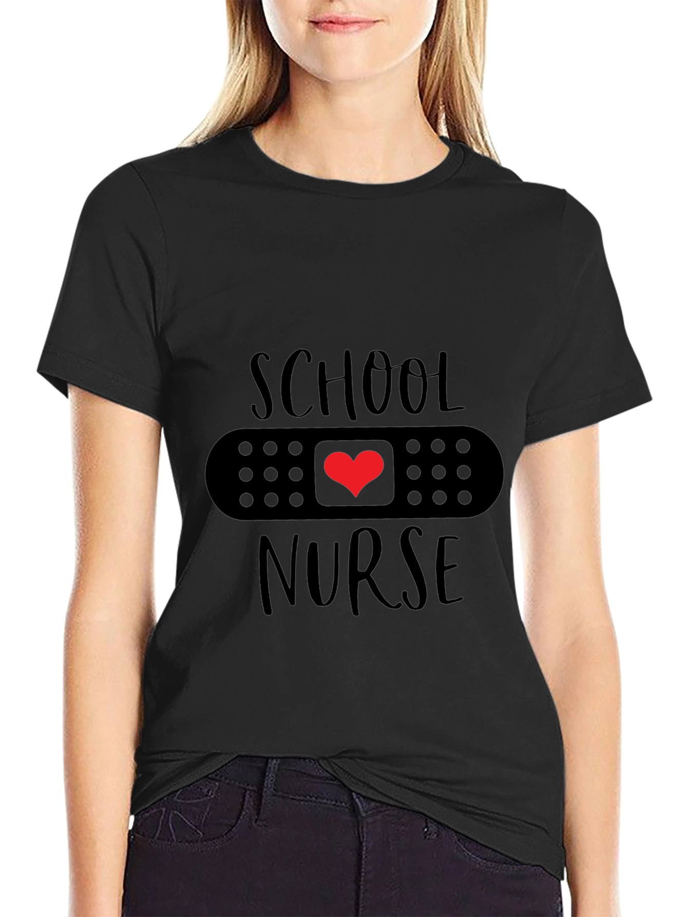 School Nurse Heart Bandage T-Shirt