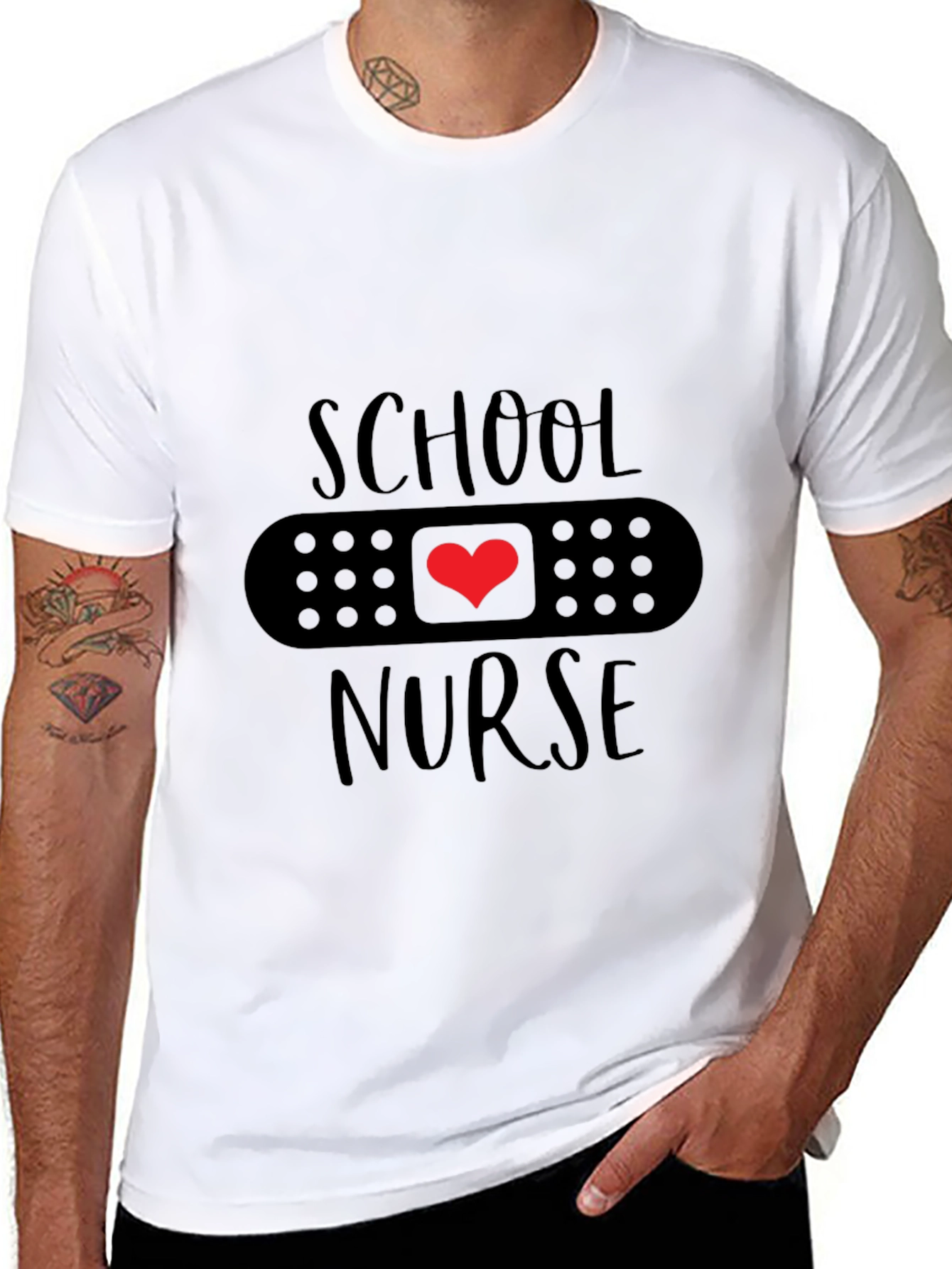 School Nurse Heart Bandage T-Shirt