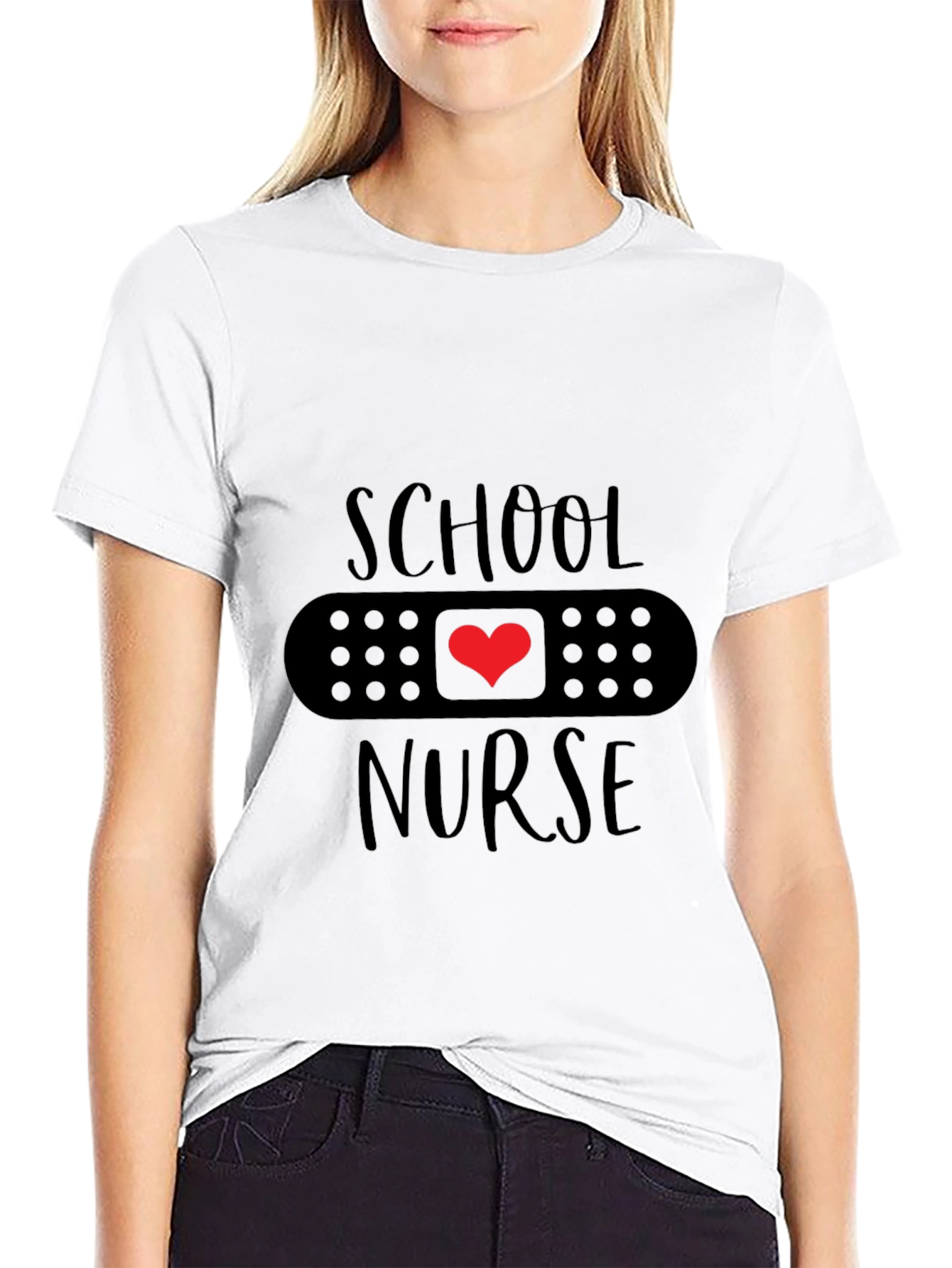 School Nurse Heart Bandage T-Shirt