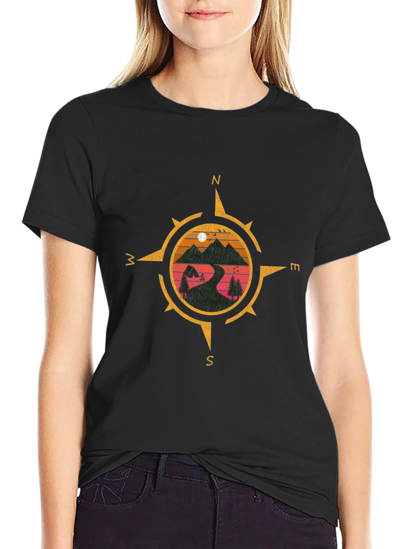 Compass Graphic T-Shirt - Adventure Awaits