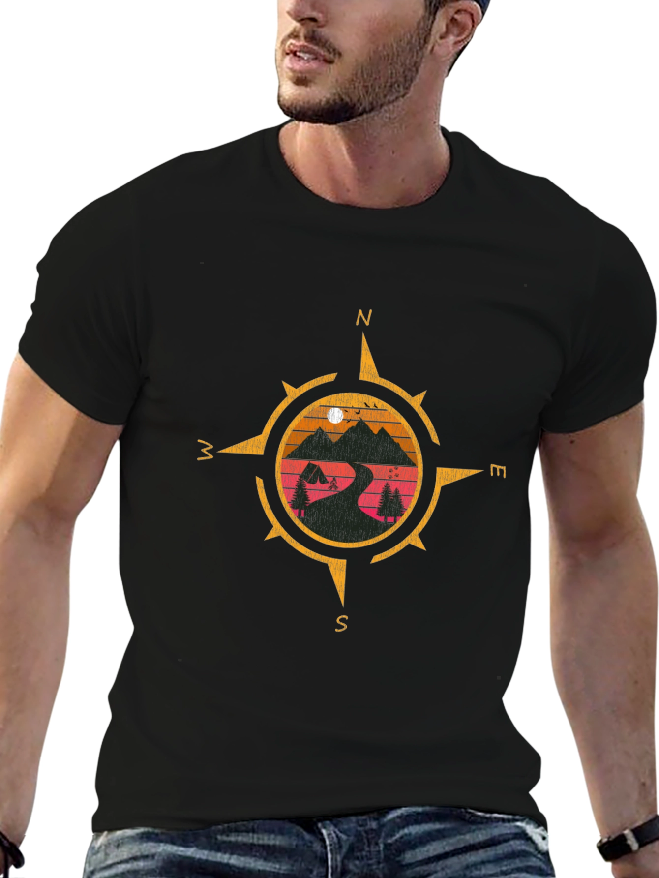 Compass Graphic T-Shirt - Adventure Awaits