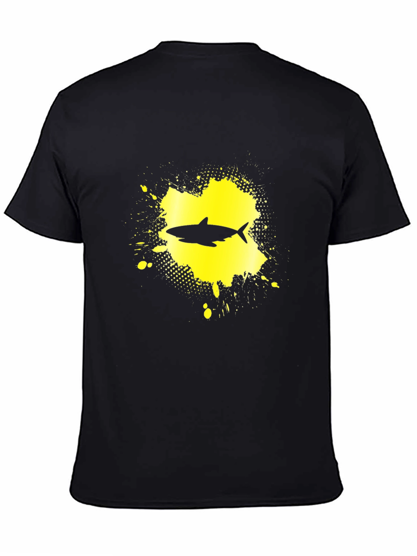 Shark Graphic Print T-Shirt - Black