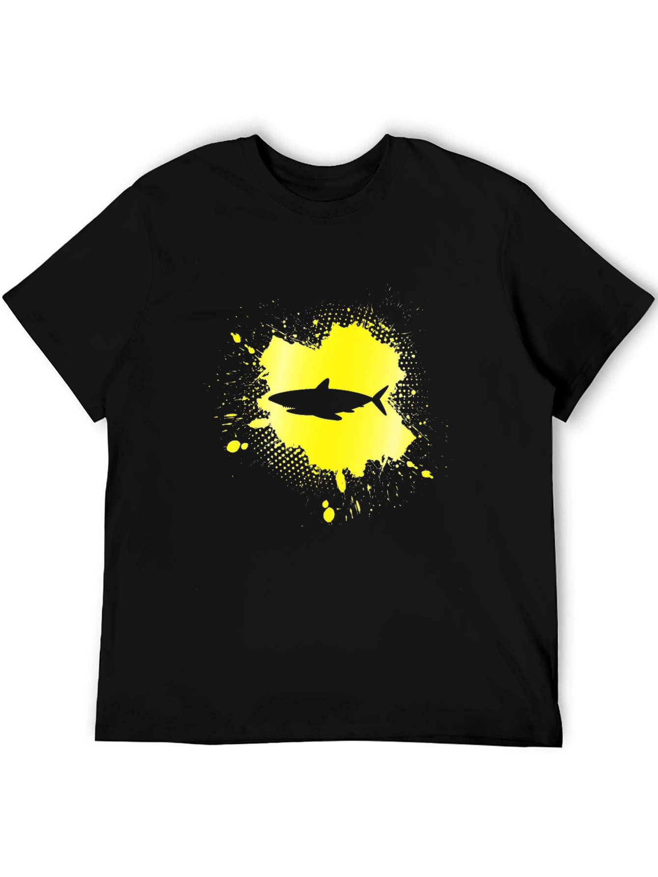 Shark Graphic Print T-Shirt - Black