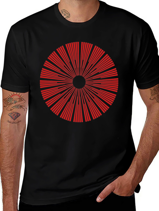 Geometric Burst Graphic Tee - Mens Black T-Shirt
