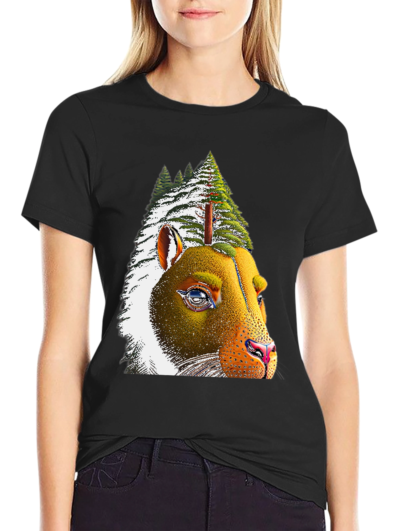 Pine Tree Bear T-Shirt - Unique Graphic Tee
