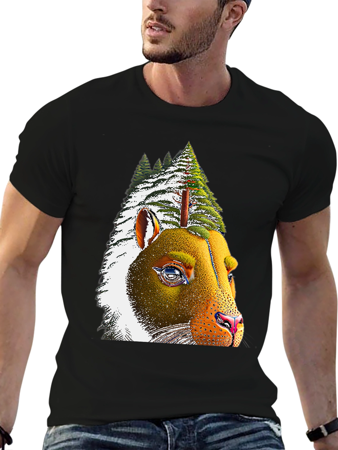 Pine Tree Bear T-Shirt - Unique Graphic Tee