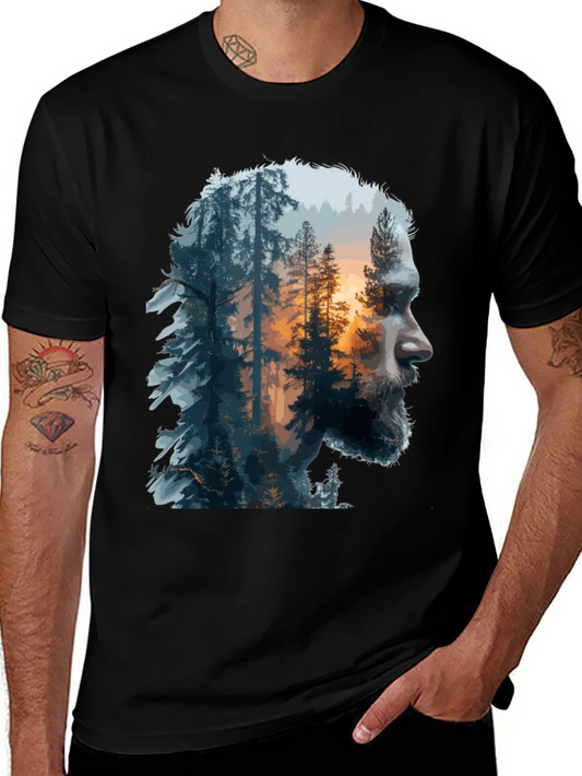 Nature Portrait Graphic Tee - Mens Black T-Shirt