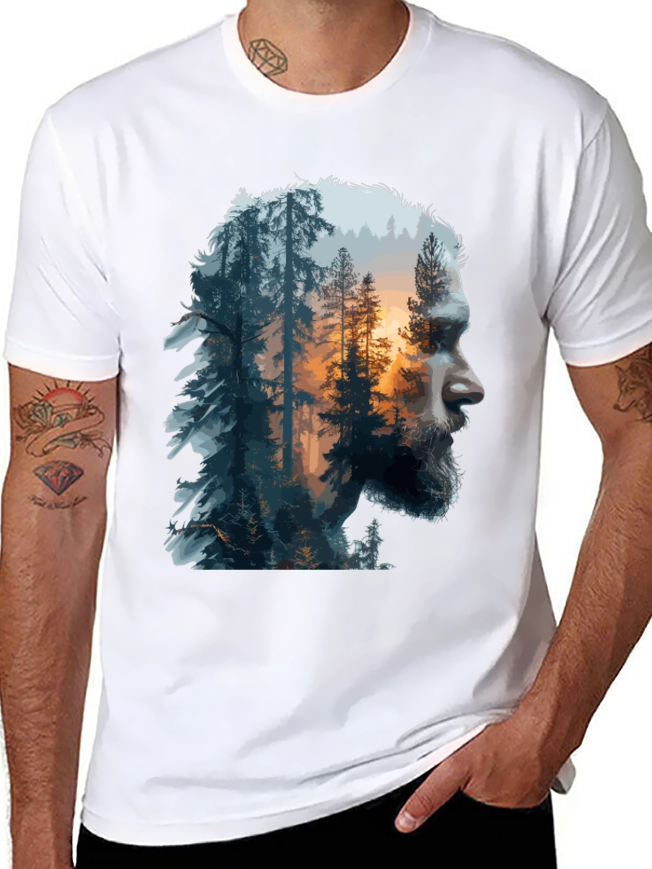 Nature Portrait Graphic Tee - Mens Black T-Shirt