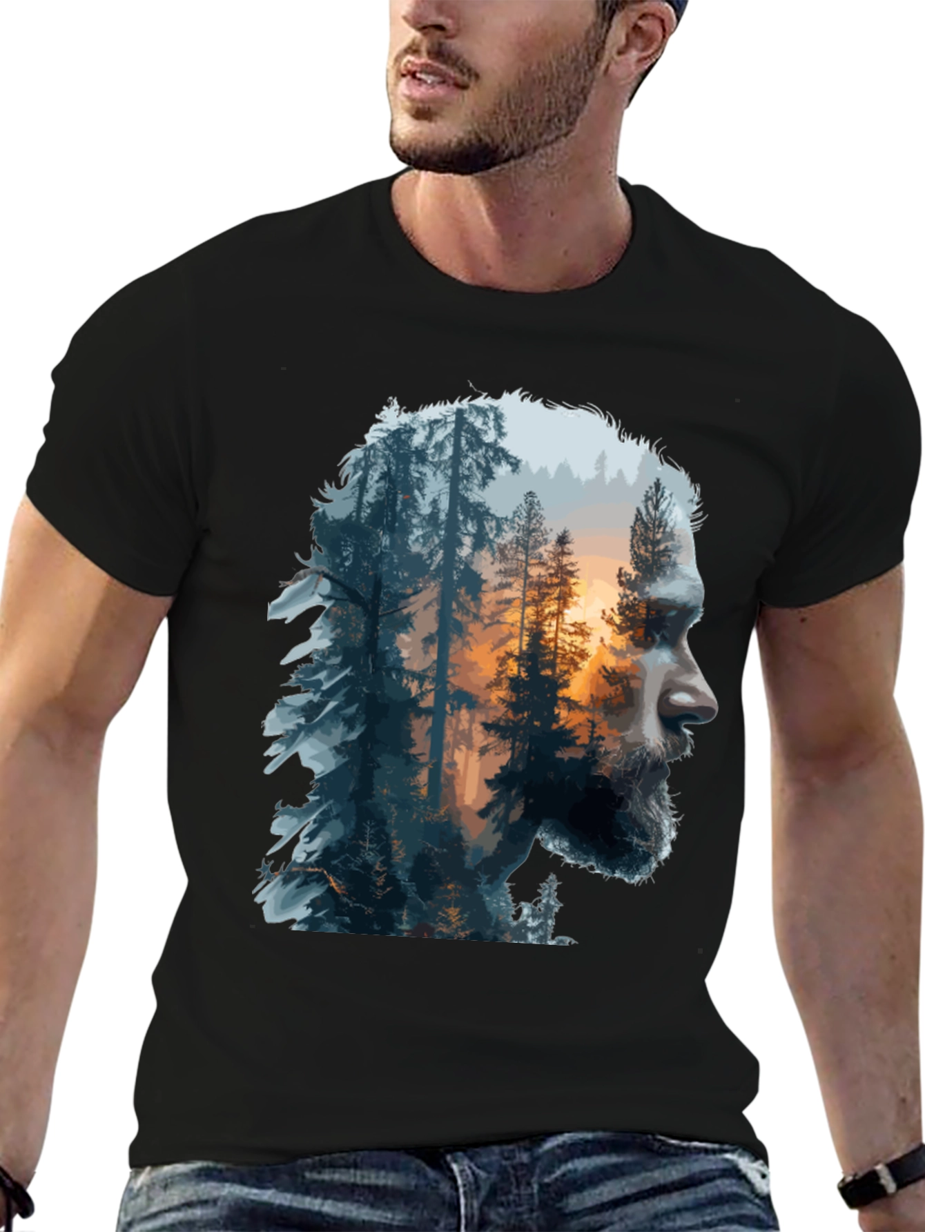 Nature Portrait Graphic Tee - Mens Black T-Shirt