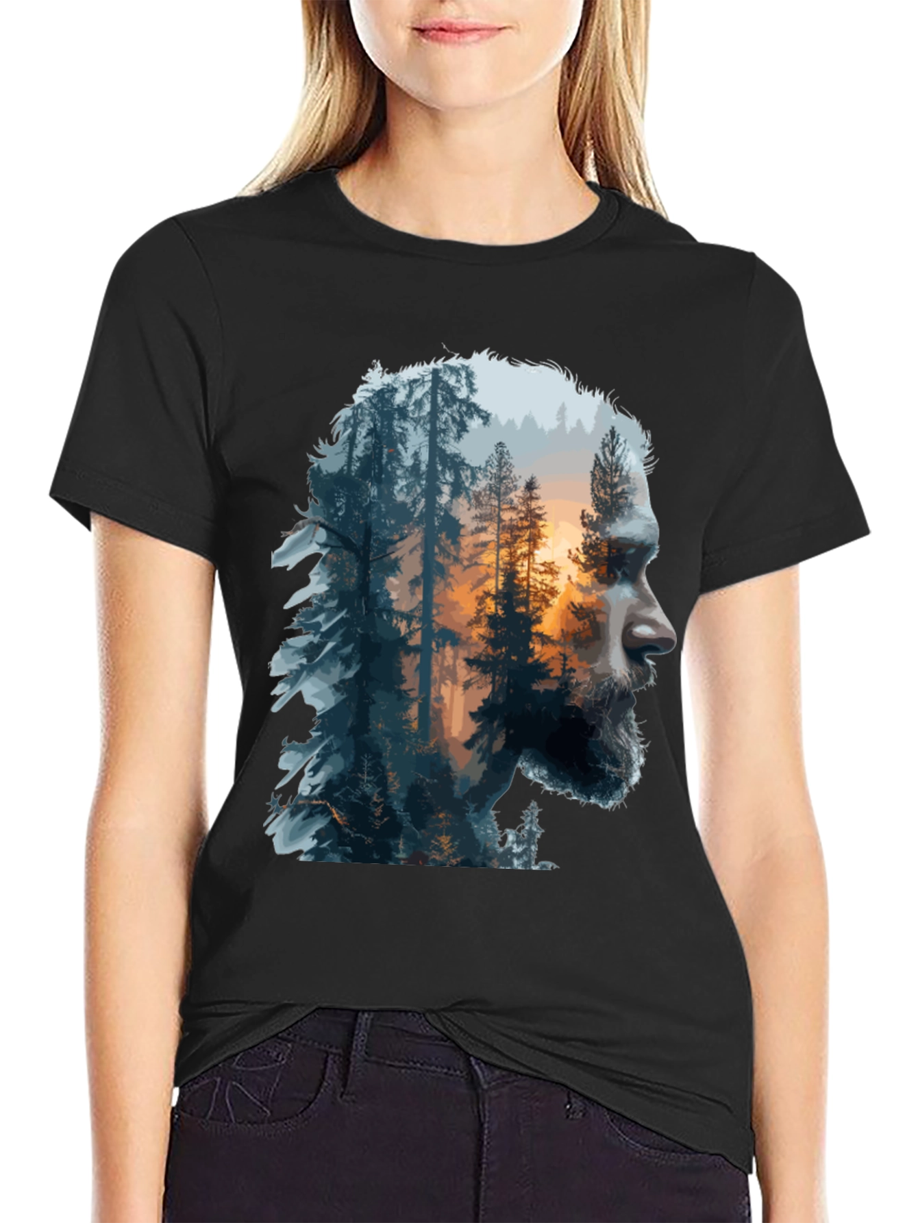 Nature Portrait Graphic Tee - Mens Black T-Shirt