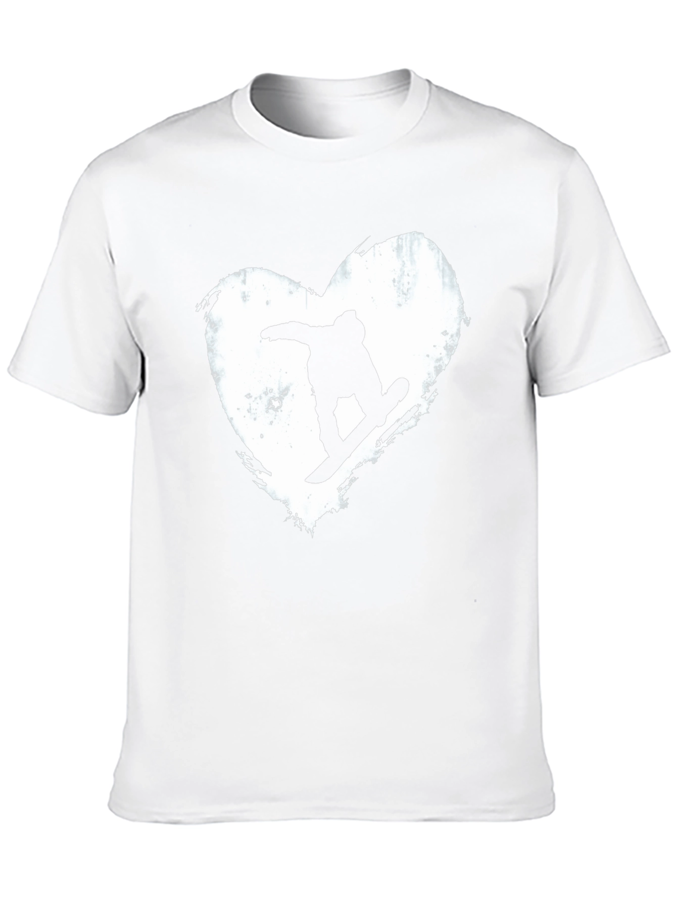 Snowboard Heart Graphic T-Shirt - Black Cotton Blend Tee